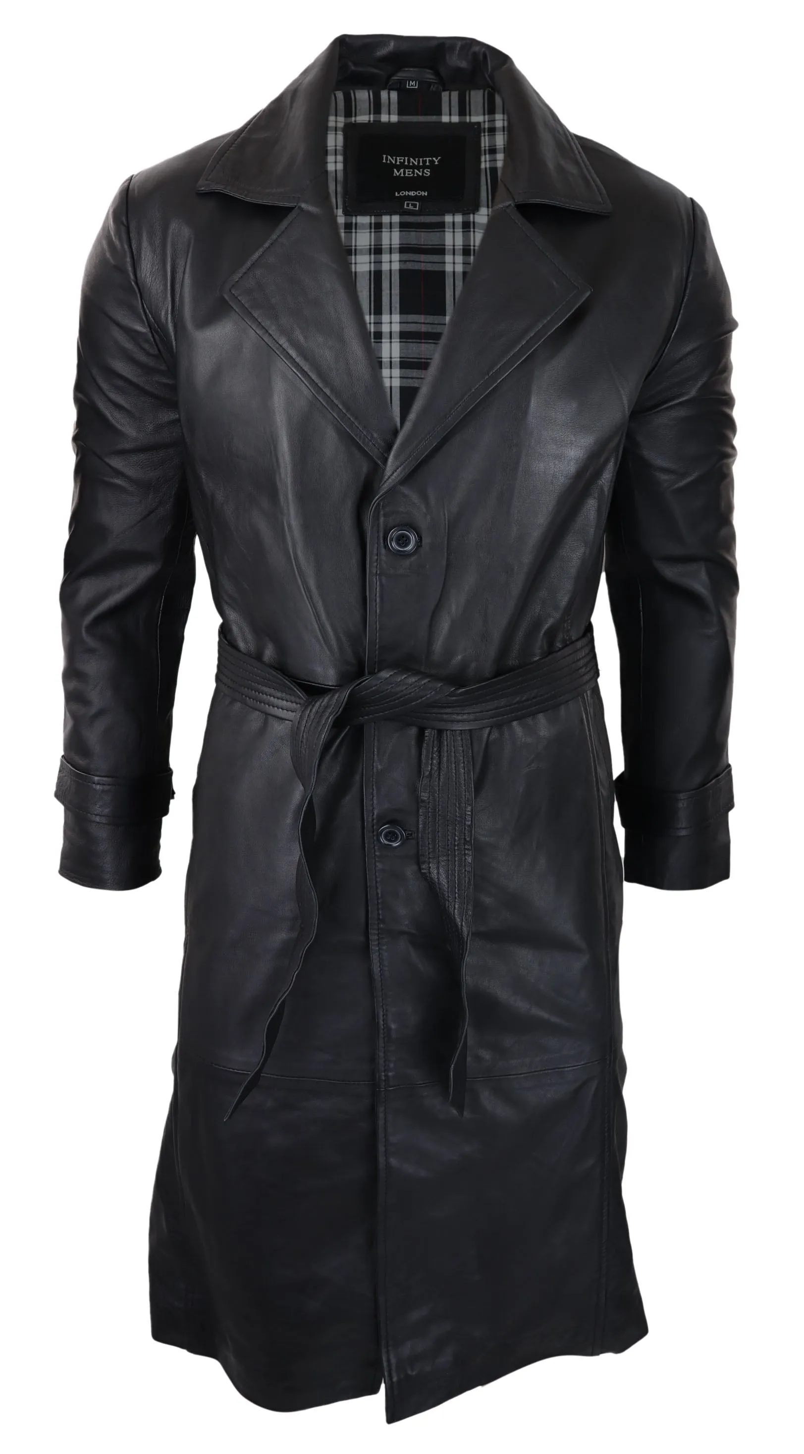 3/4 Long Leather Classic Punk Coat