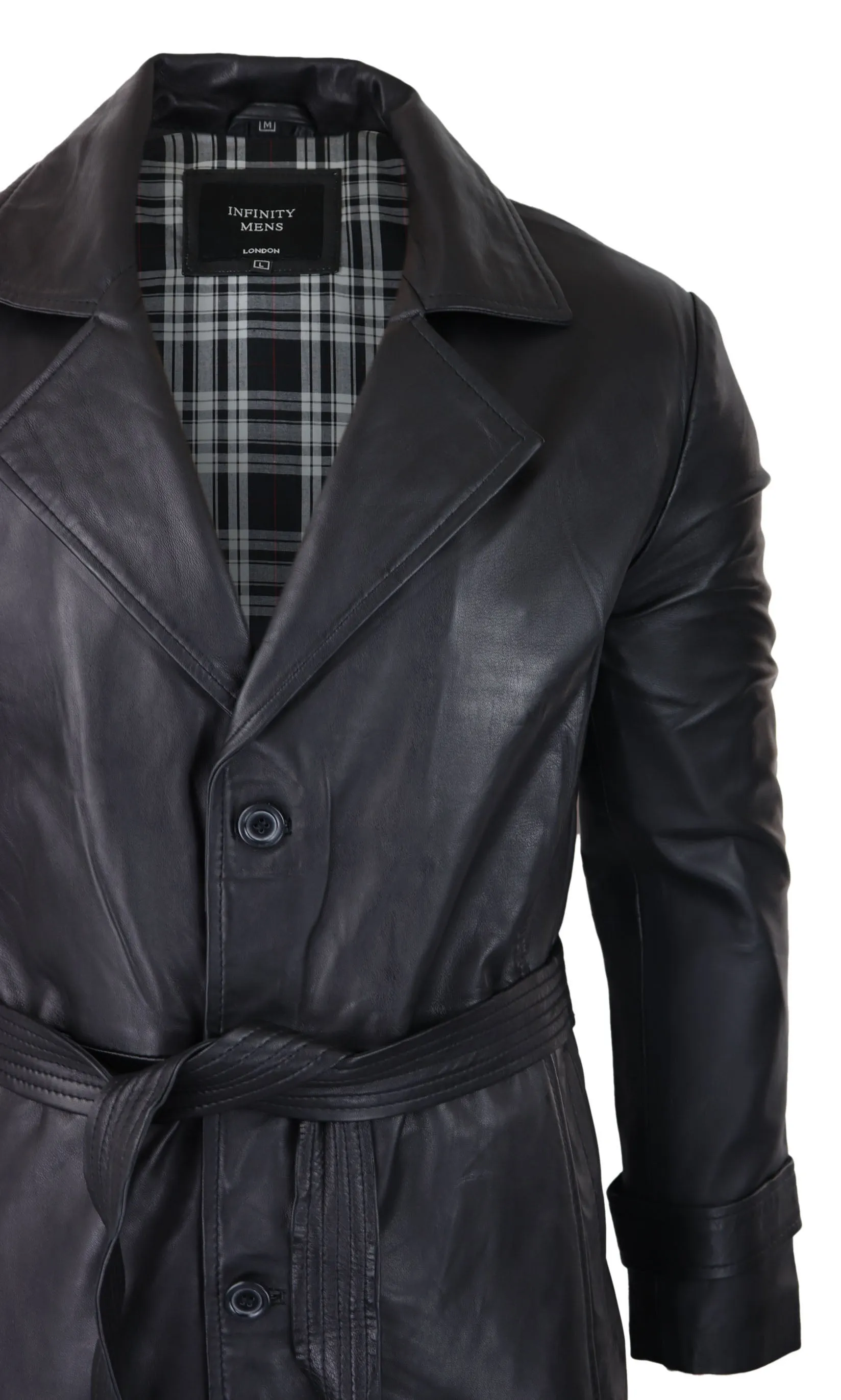 3/4 Long Leather Classic Punk Coat