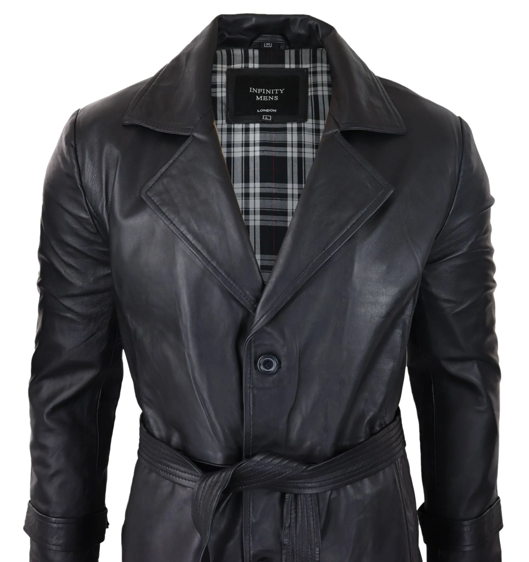 3/4 Long Leather Classic Punk Coat