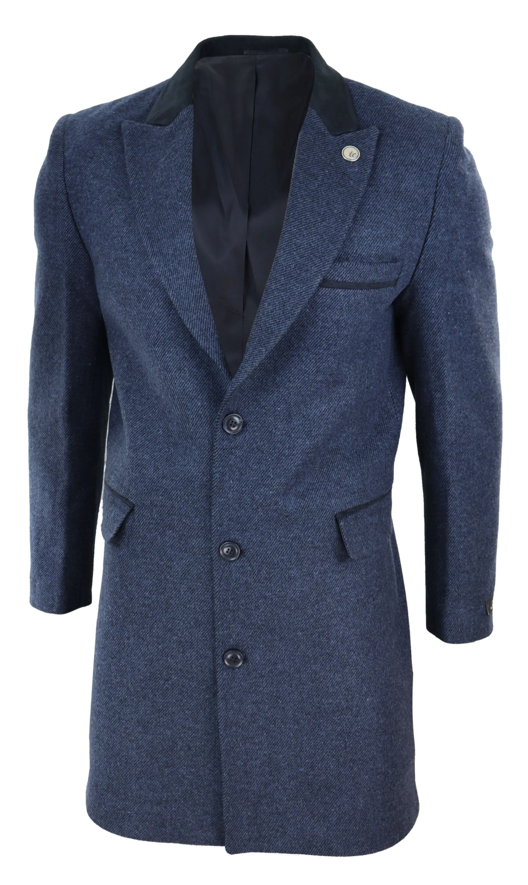 3/4 Long Overcoat Herringbone Tweed Peaky Blinders