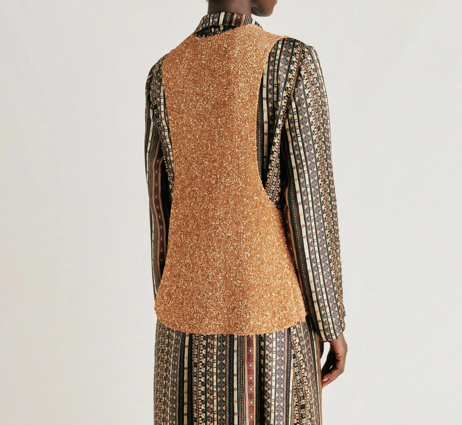 Adrien Knitwear Vest In Bronzo