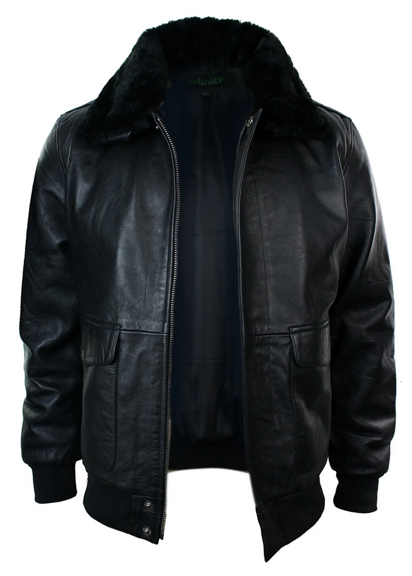 Air Force Leather Collar Bomber Jacket