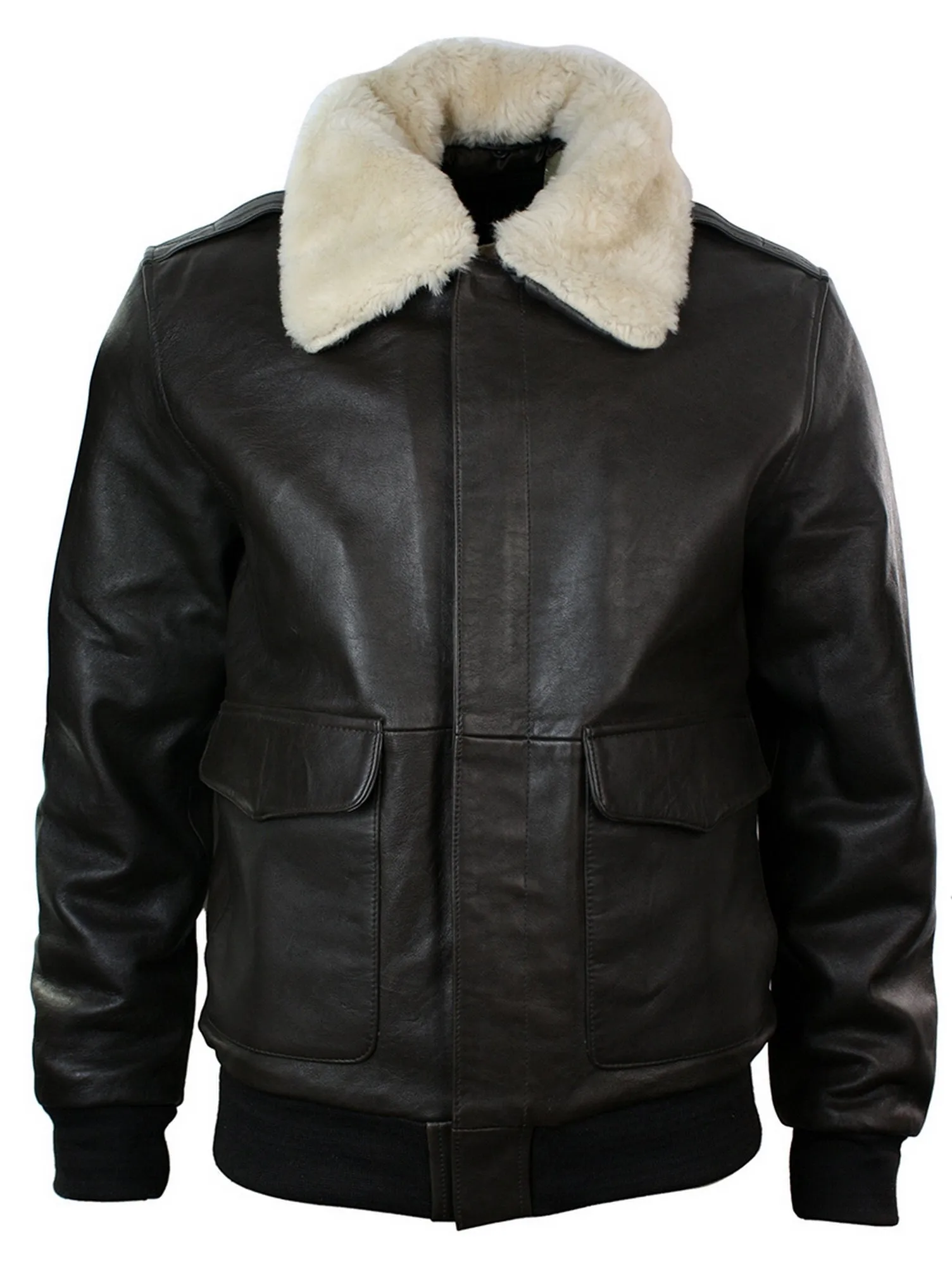 Air Force Leather Collar Bomber Jacket
