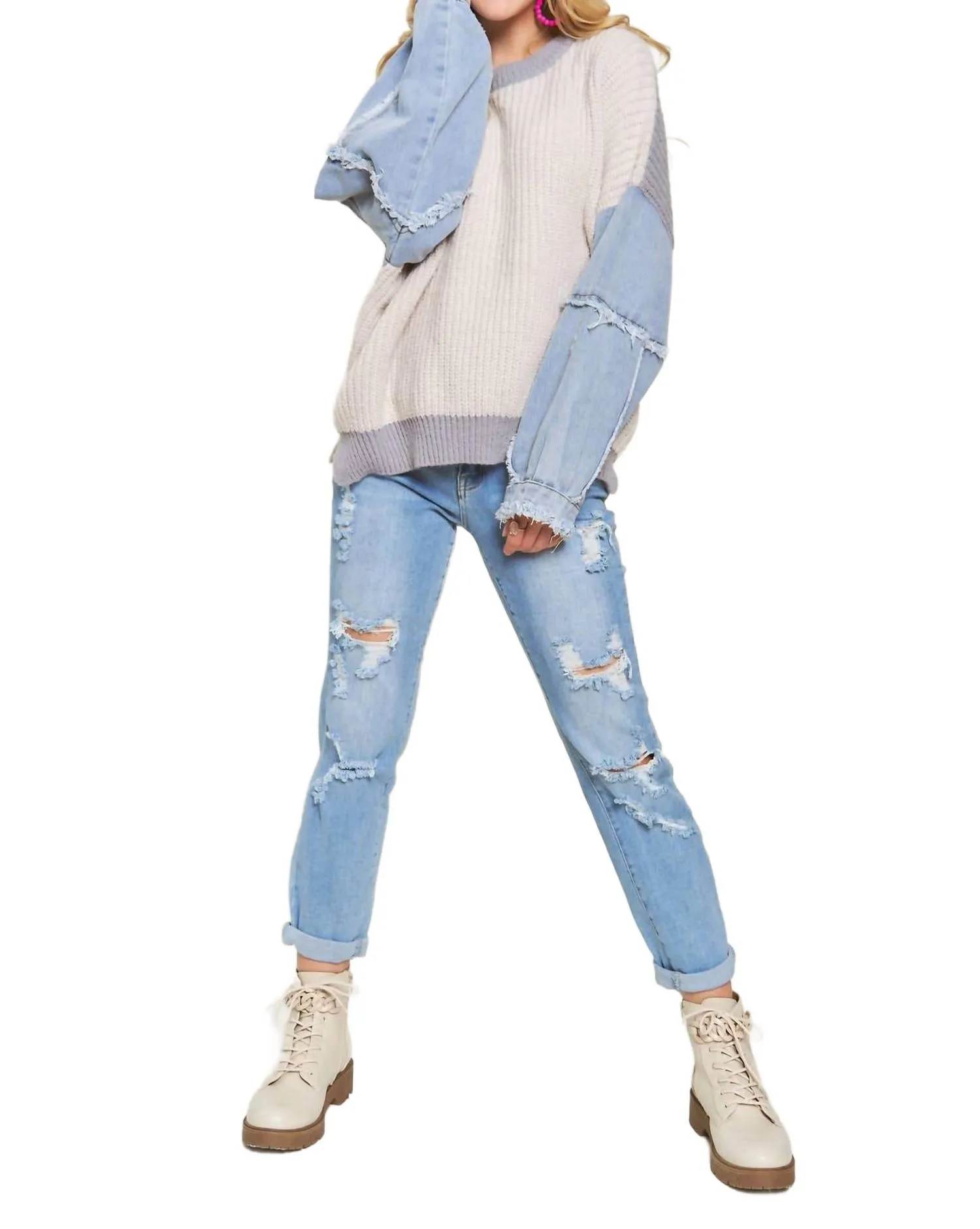 Alex Top In Cozy Grey