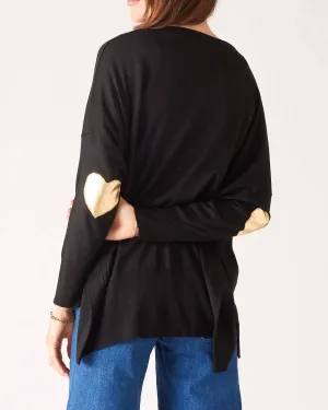Amour Sweater With Heart Patch In Black