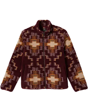 Arctic Zip Mock Neck Fleece Jacket in Light Cabernet