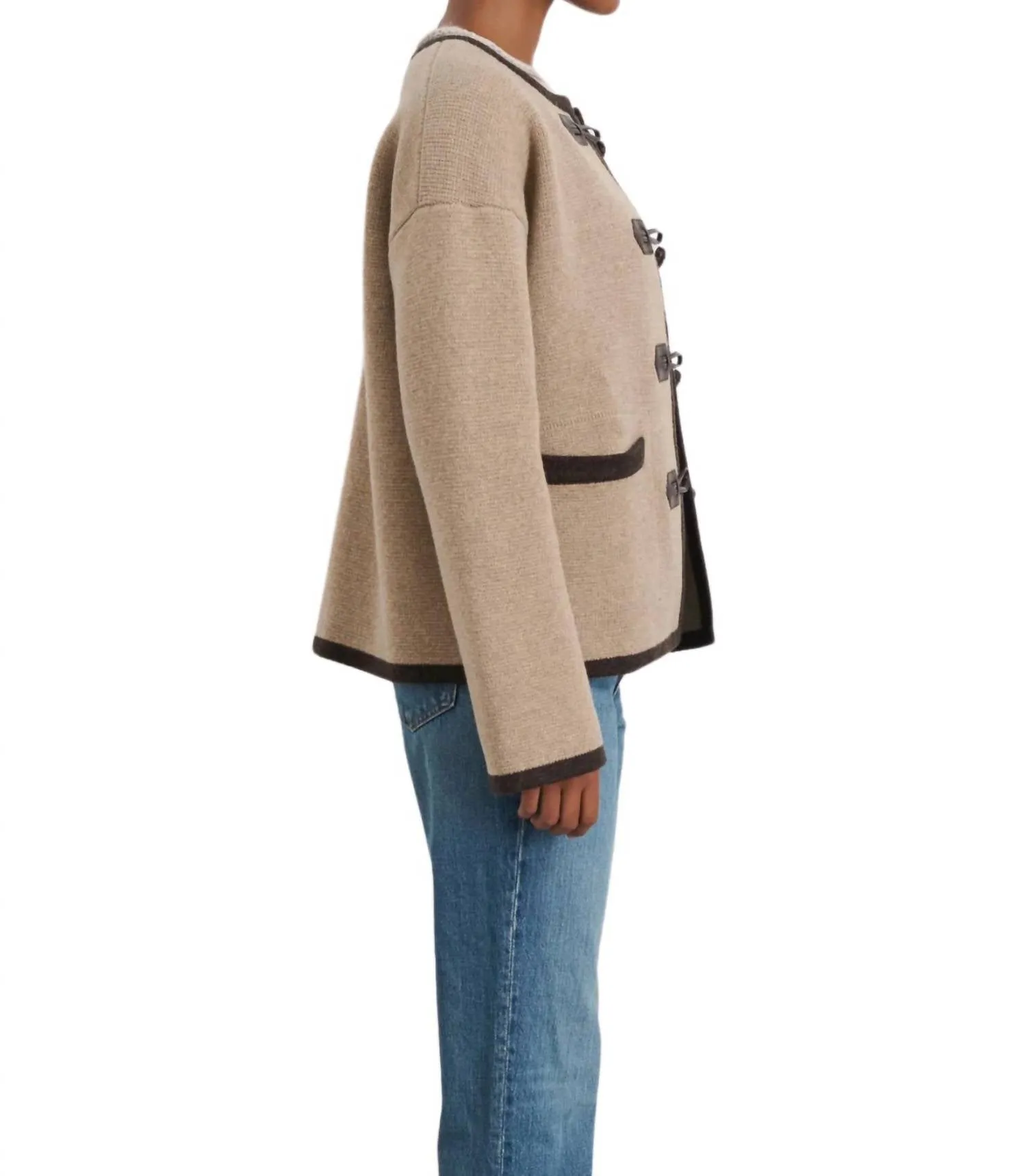 Aubree Sweater Jacket In Oatmeal