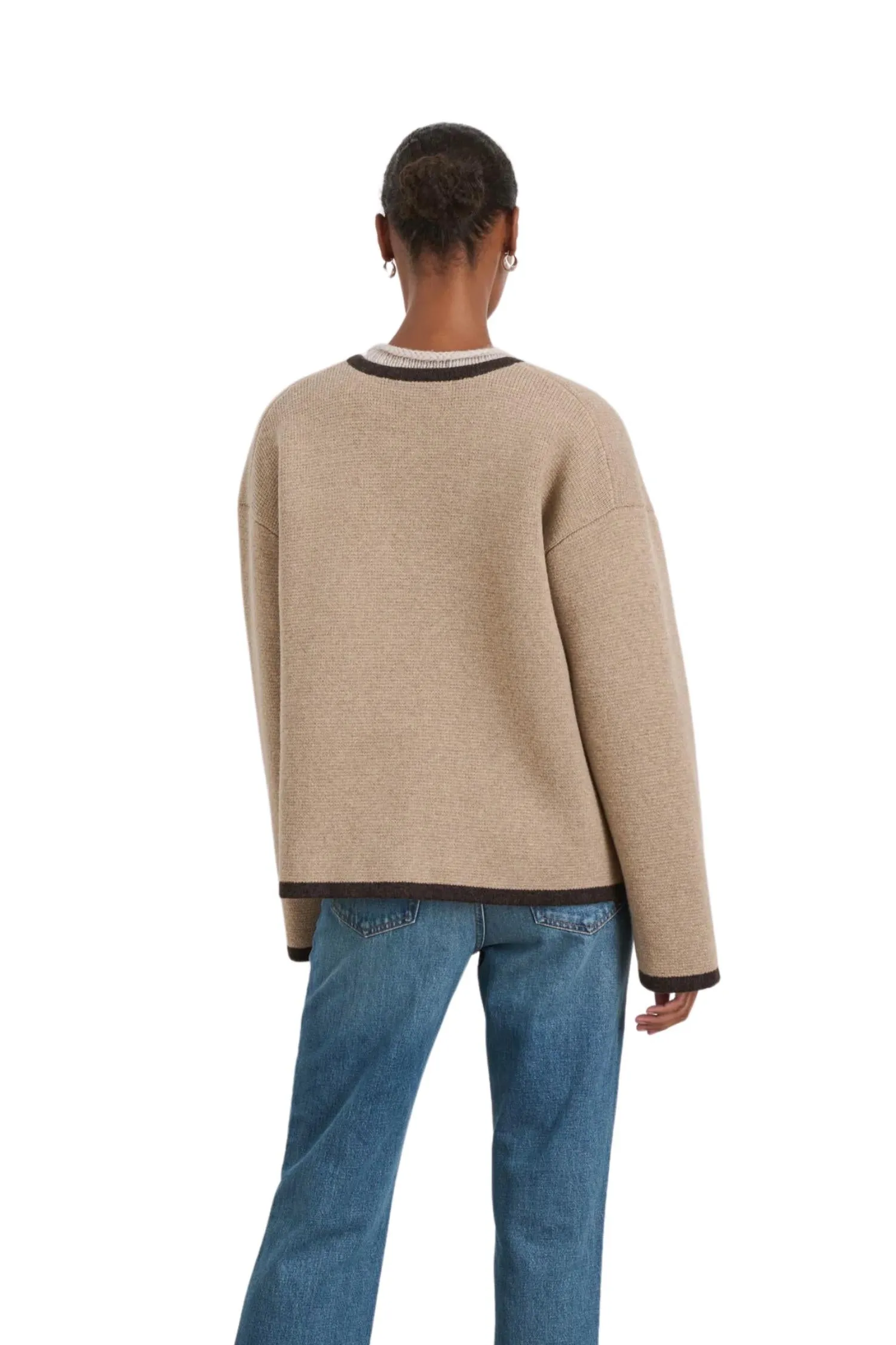 Aubree Sweater Jacket In Oatmeal