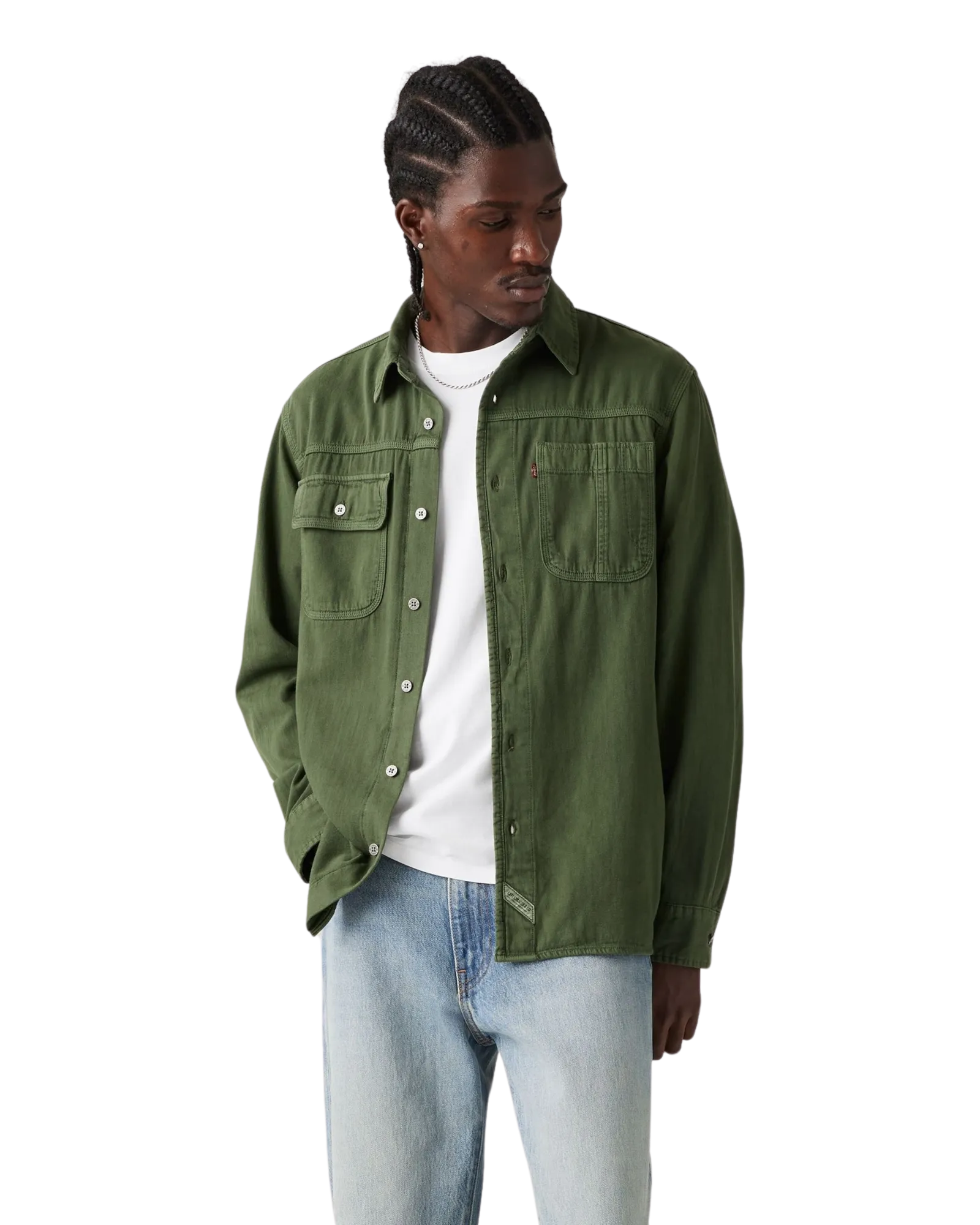 Auburn Worker Shirt in Erick Kombu Green Garment Dye