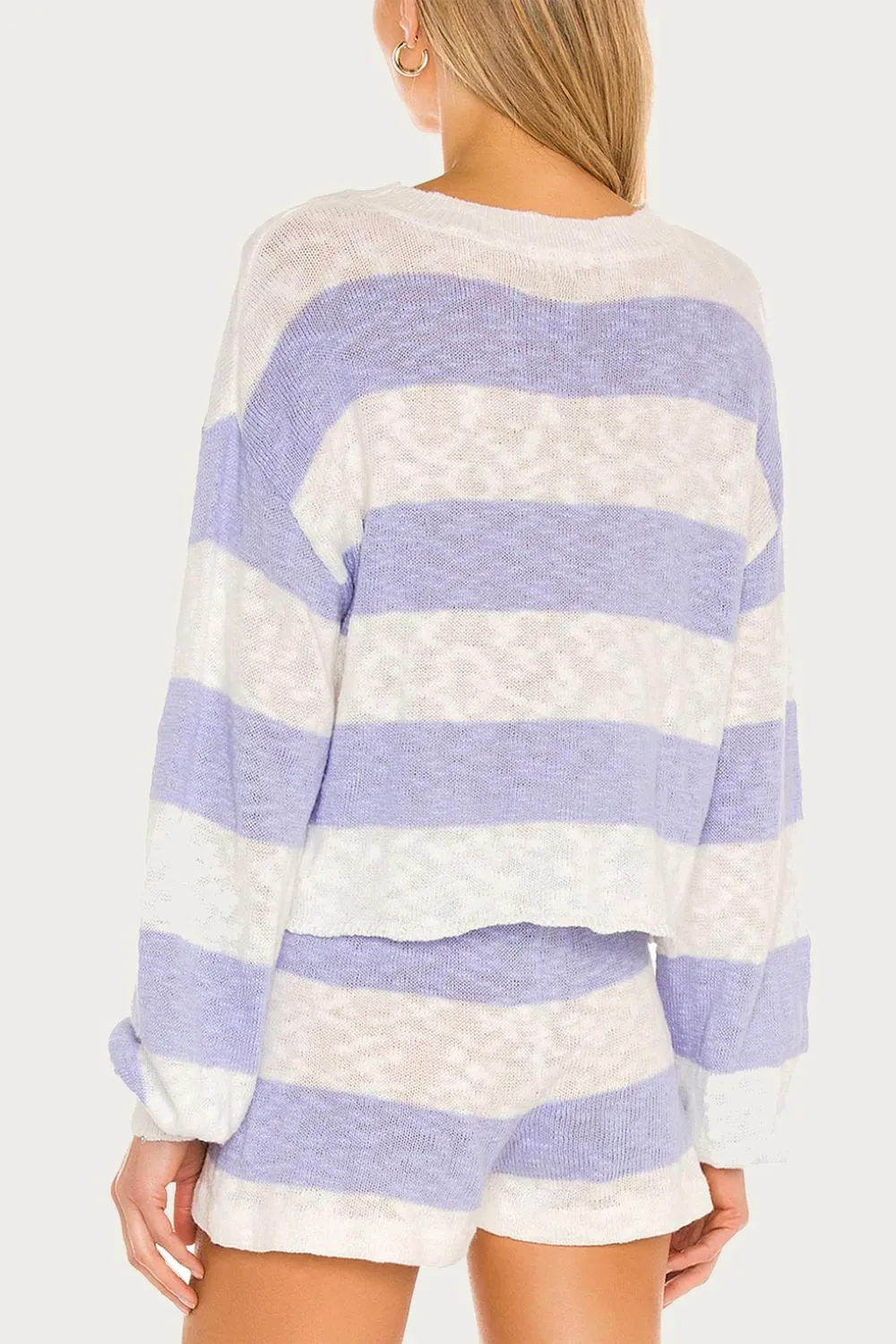 Ava Sweater In Lavender Stripe
