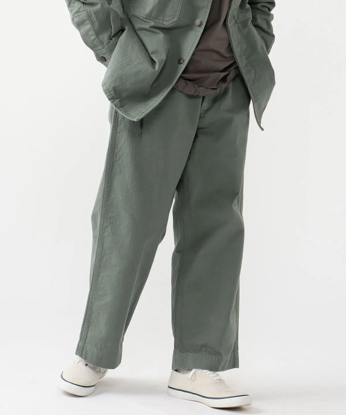 Beams Plus MIL Trousers Herringbone - Sage