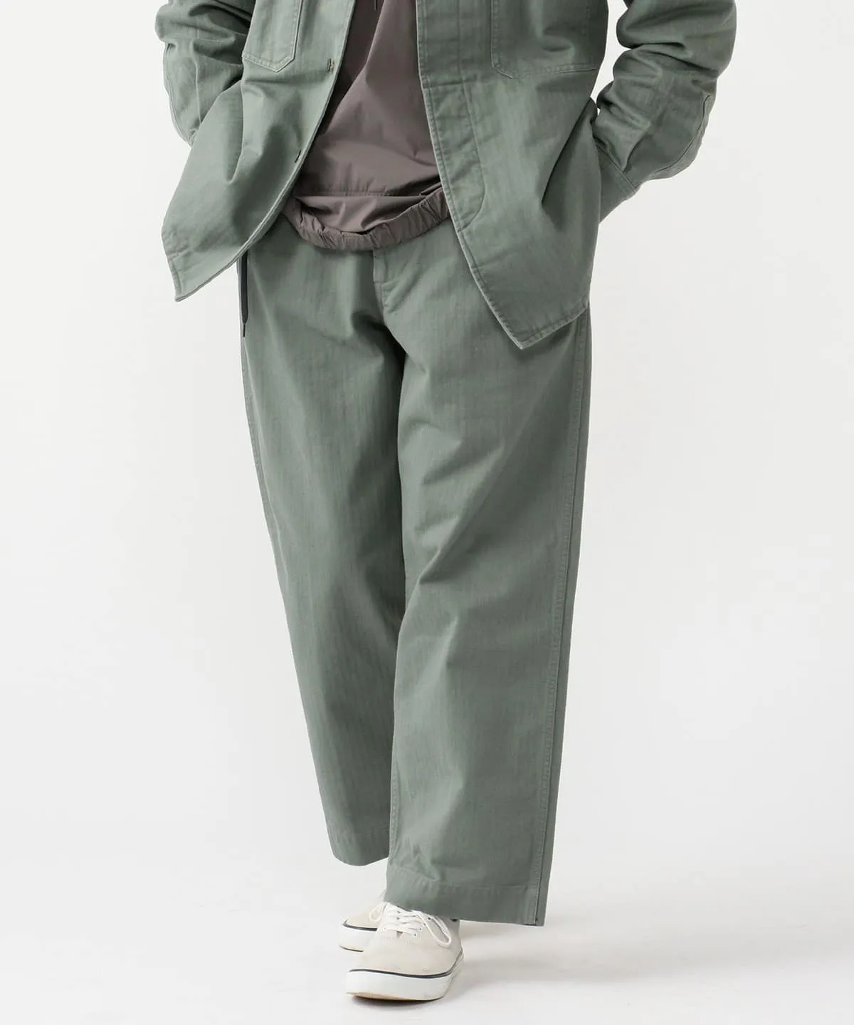 Beams Plus MIL Trousers Herringbone - Sage