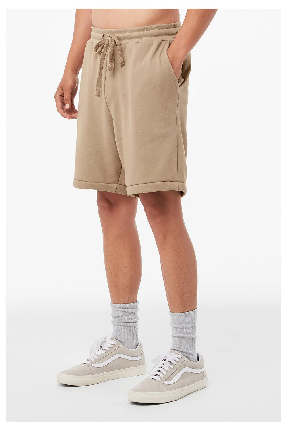 Bella   Canvas Mens Shorts w/ Pockets - Tan