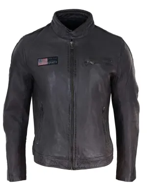 Biker Racing Jacket With Stripes