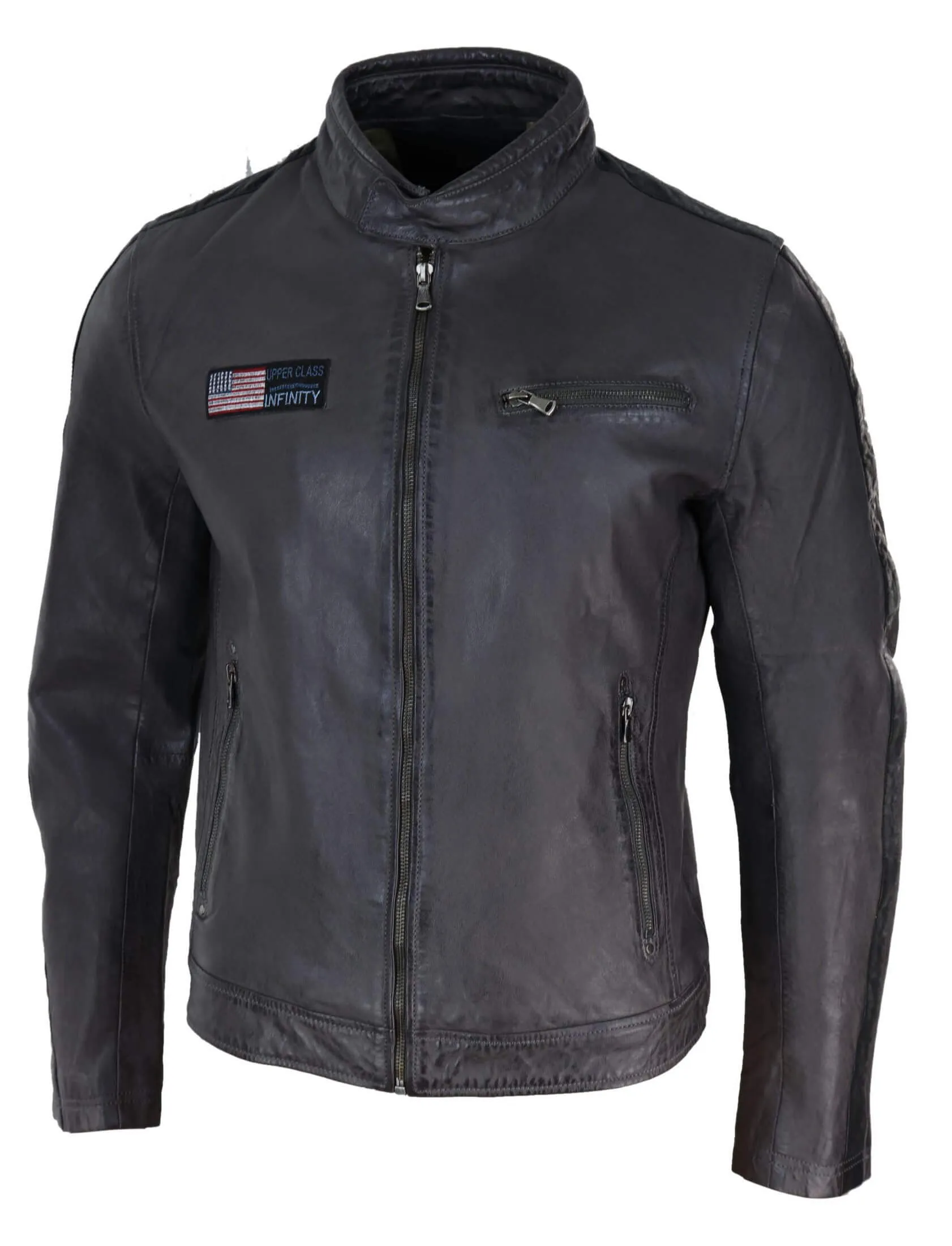 Biker Racing Jacket With Stripes