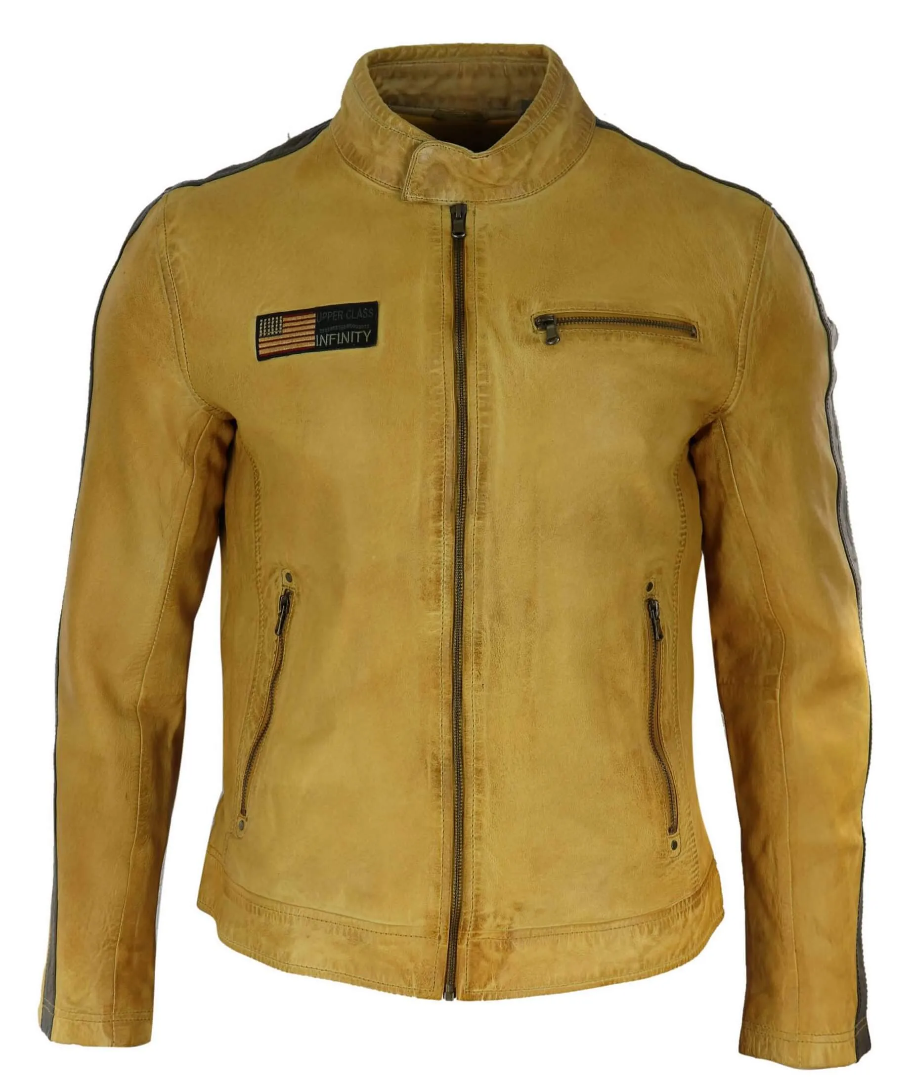 Biker Racing Jacket With Stripes