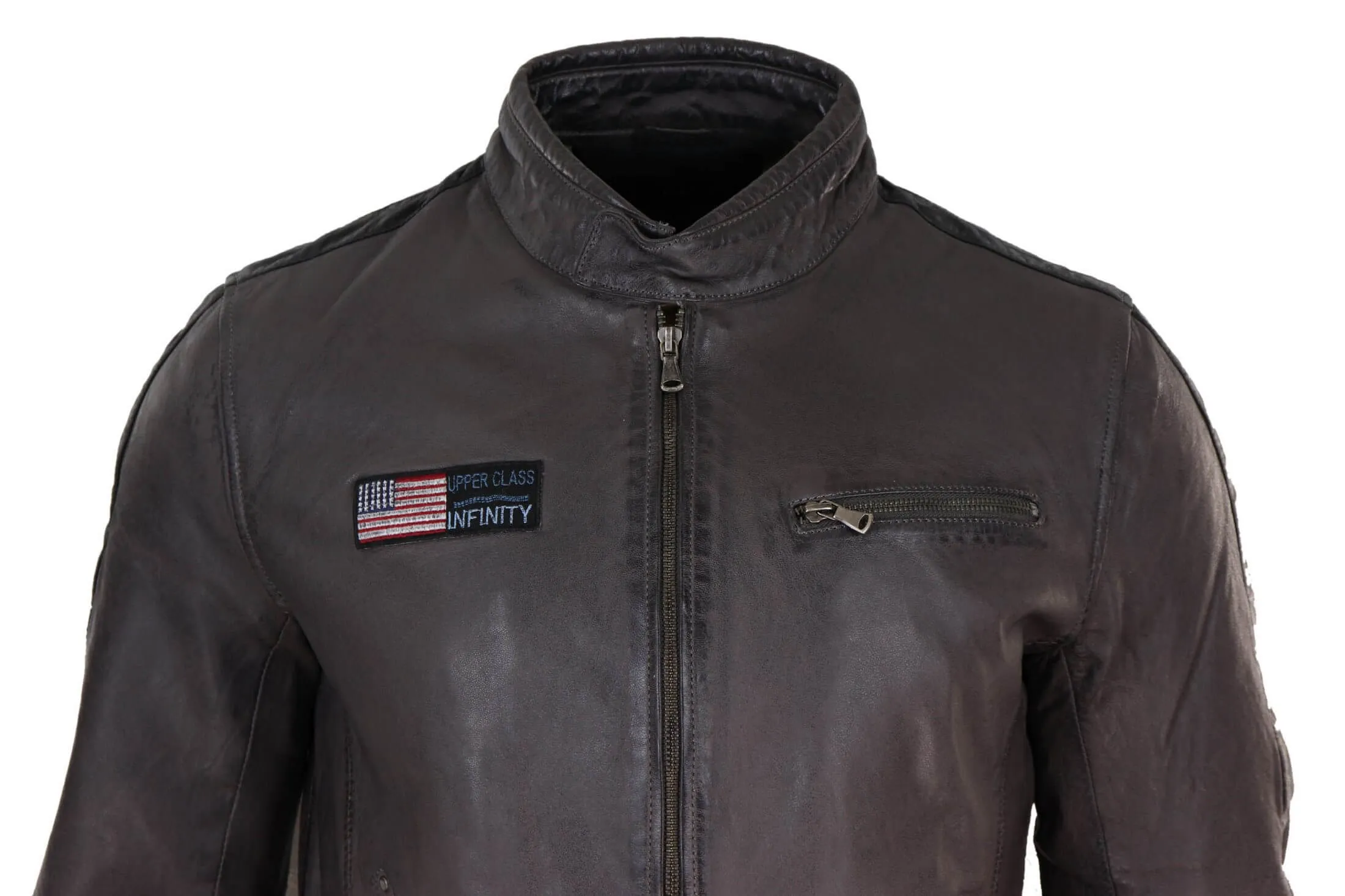 Biker Racing Jacket With Stripes