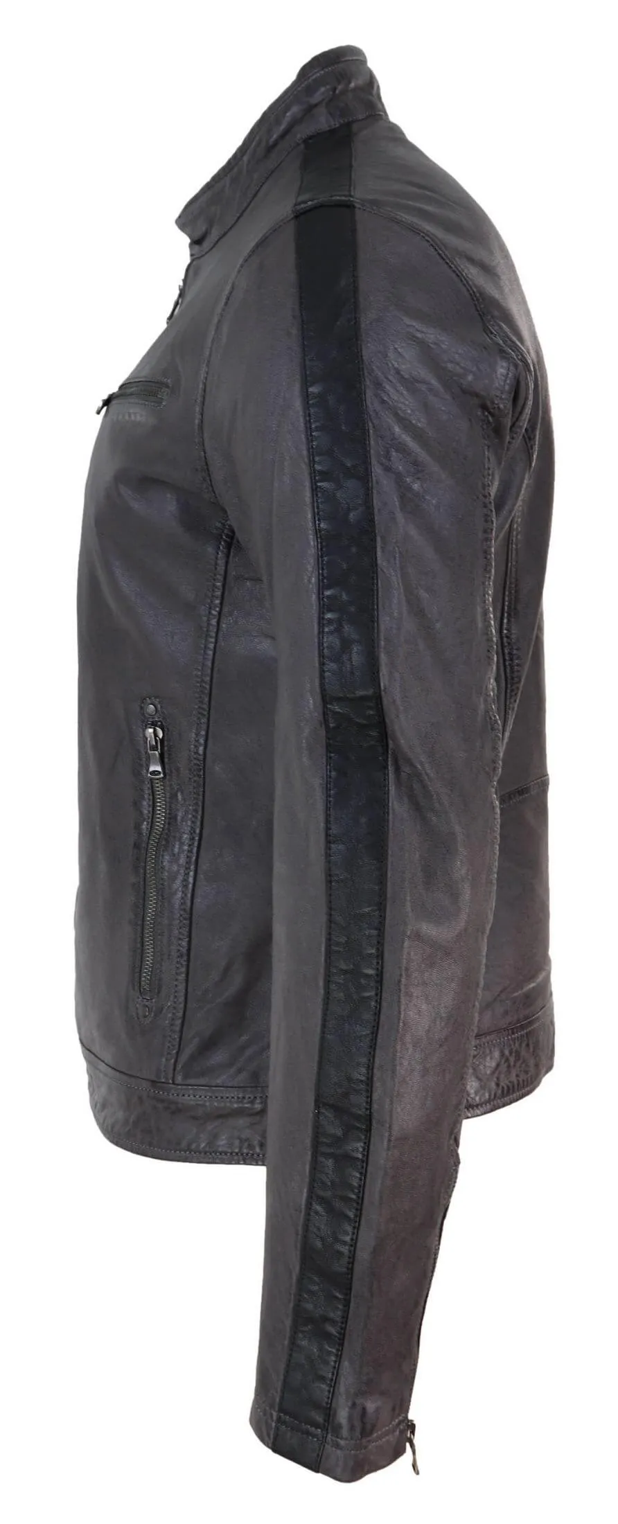 Biker Racing Jacket With Stripes
