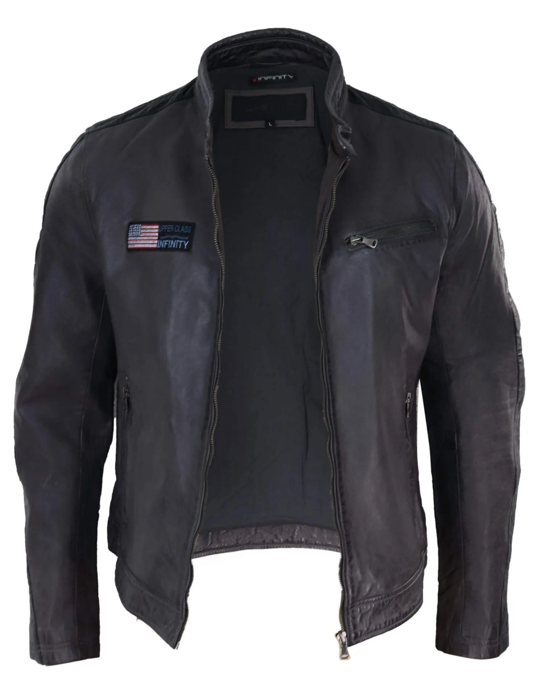Biker Racing Jacket With Stripes