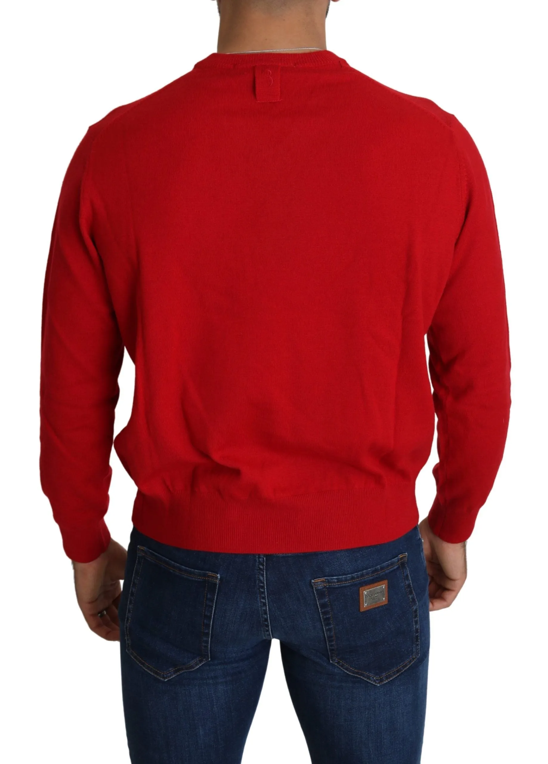 Billionaire Italian Couture  V-neck Wool Sweatshirt Pullover Men's Sweater