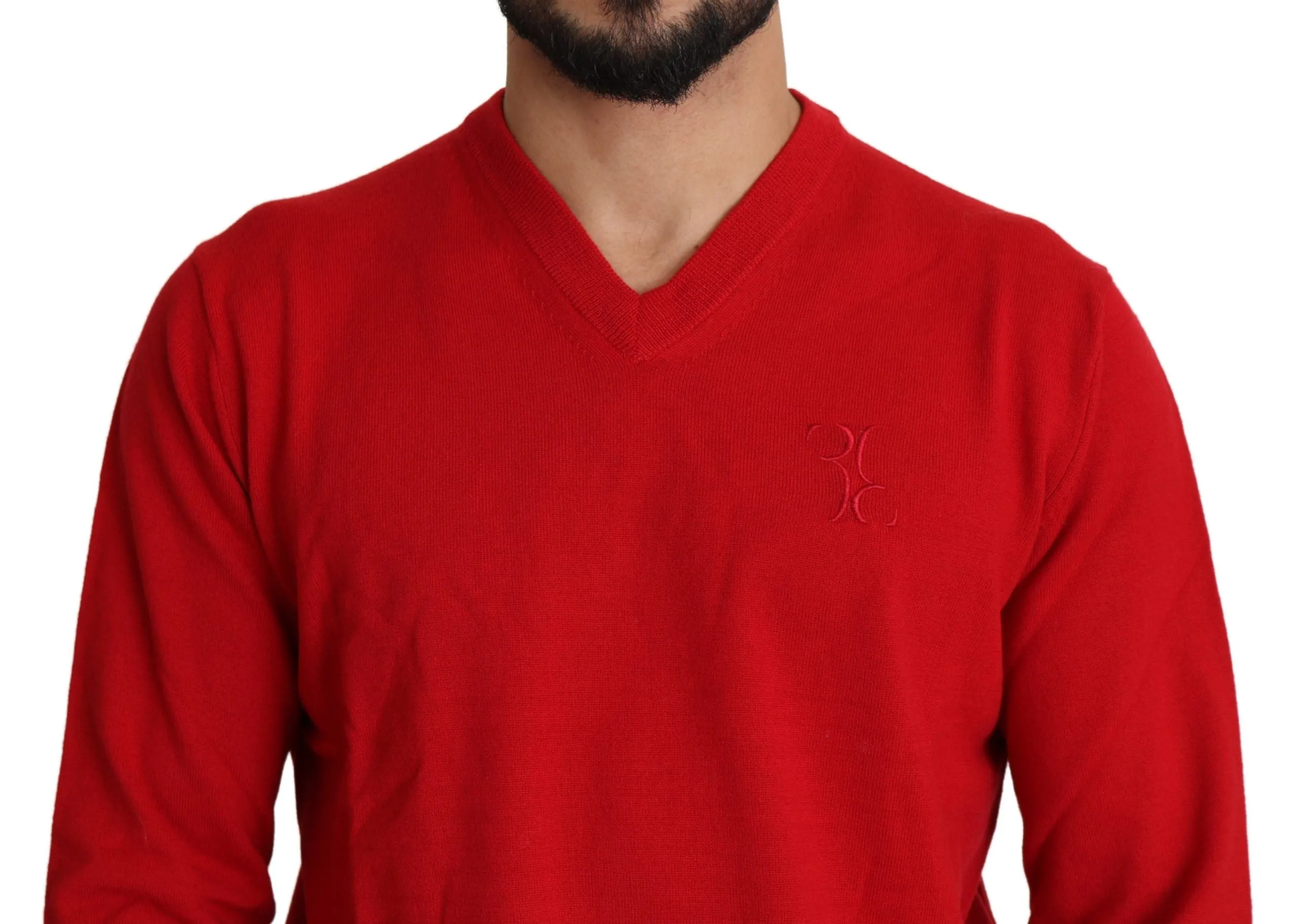 Billionaire Italian Couture  V-neck Wool Sweatshirt Pullover Men's Sweater