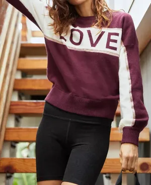 Block Party Love Sweater In Berry