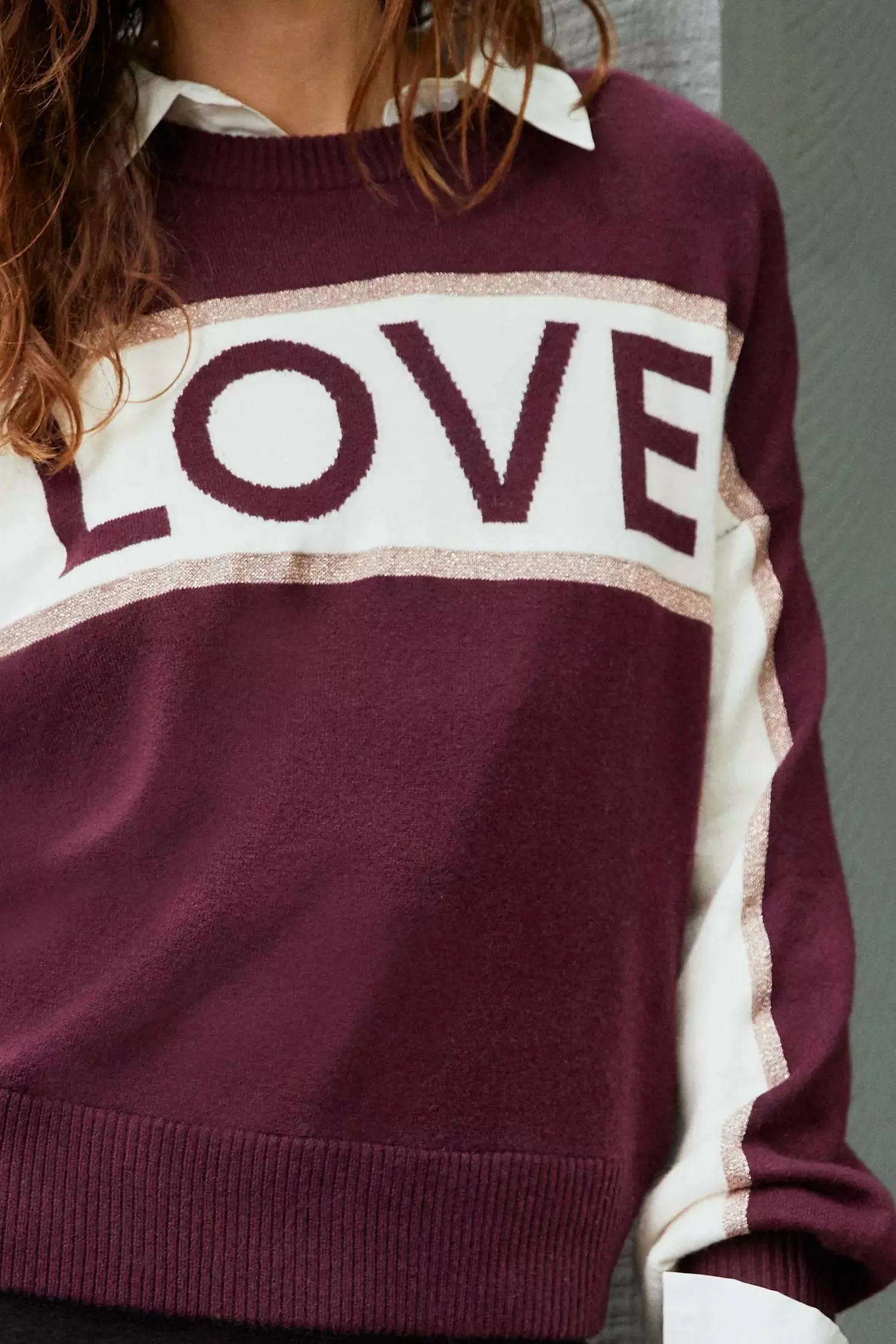 Block Party Love Sweater In Berry