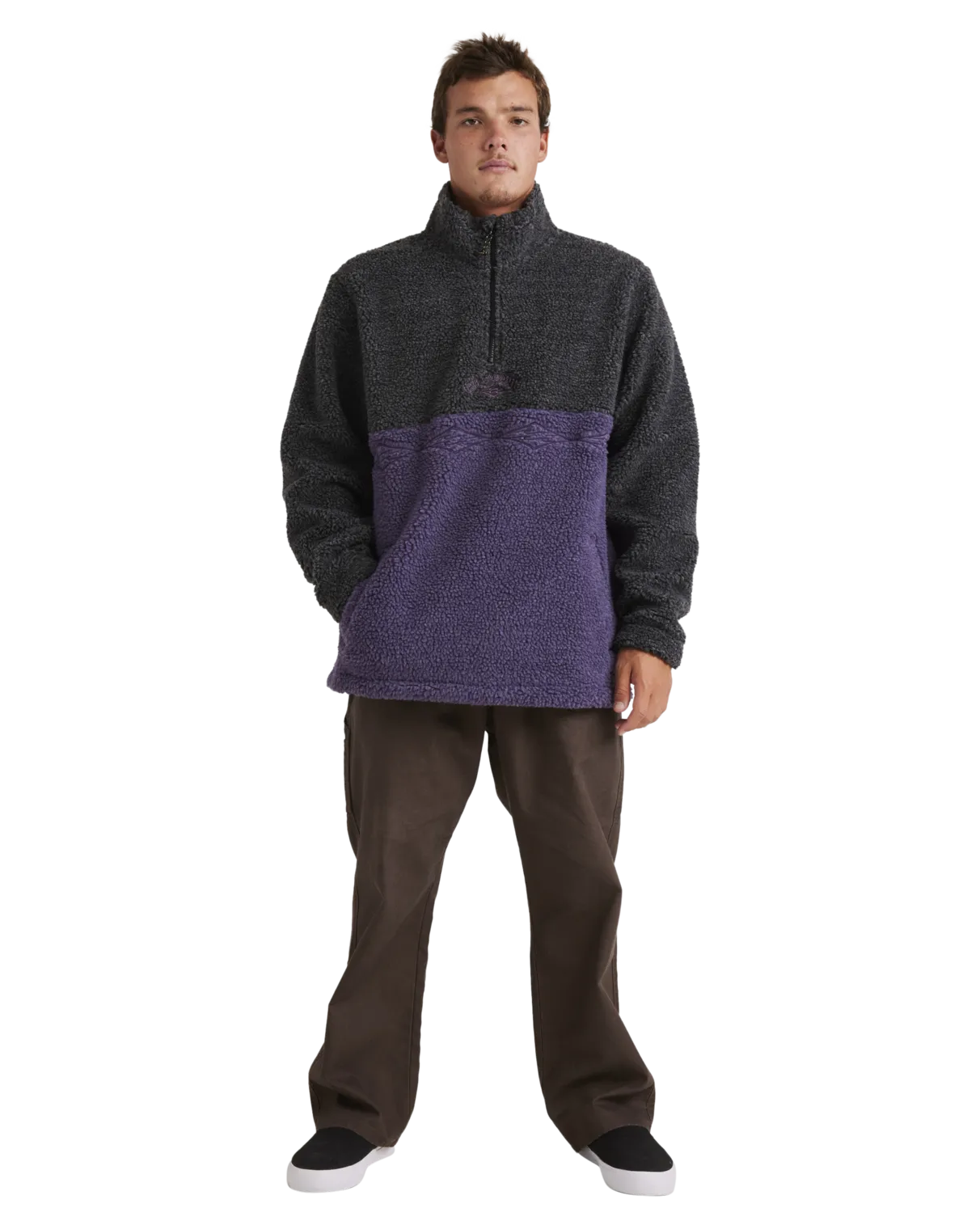 Boundary Tombstone Fleece in Black Heather