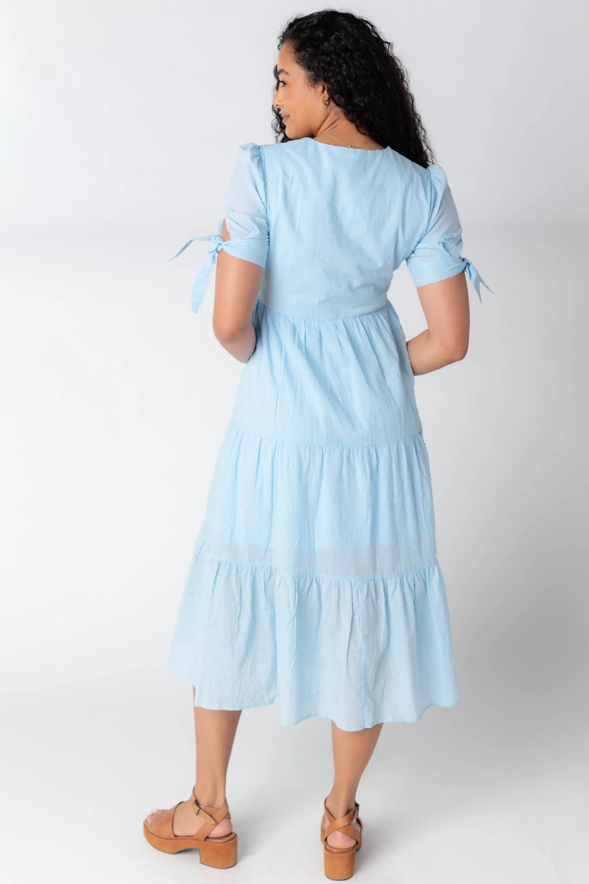 Brass & Roe Claire Tie-Sleeve Dress