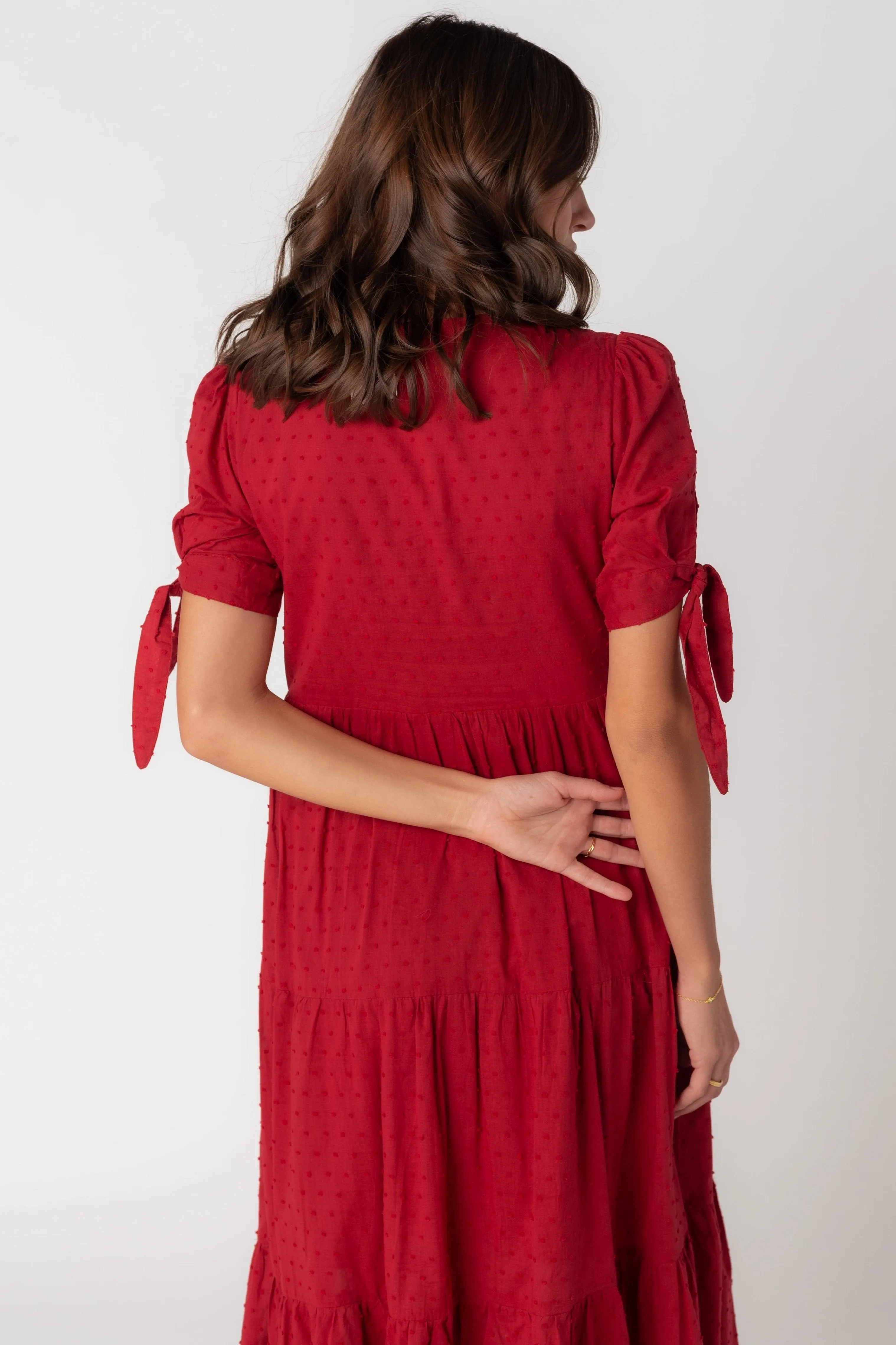 Brass & Roe Claire Tie-Sleeve Dress