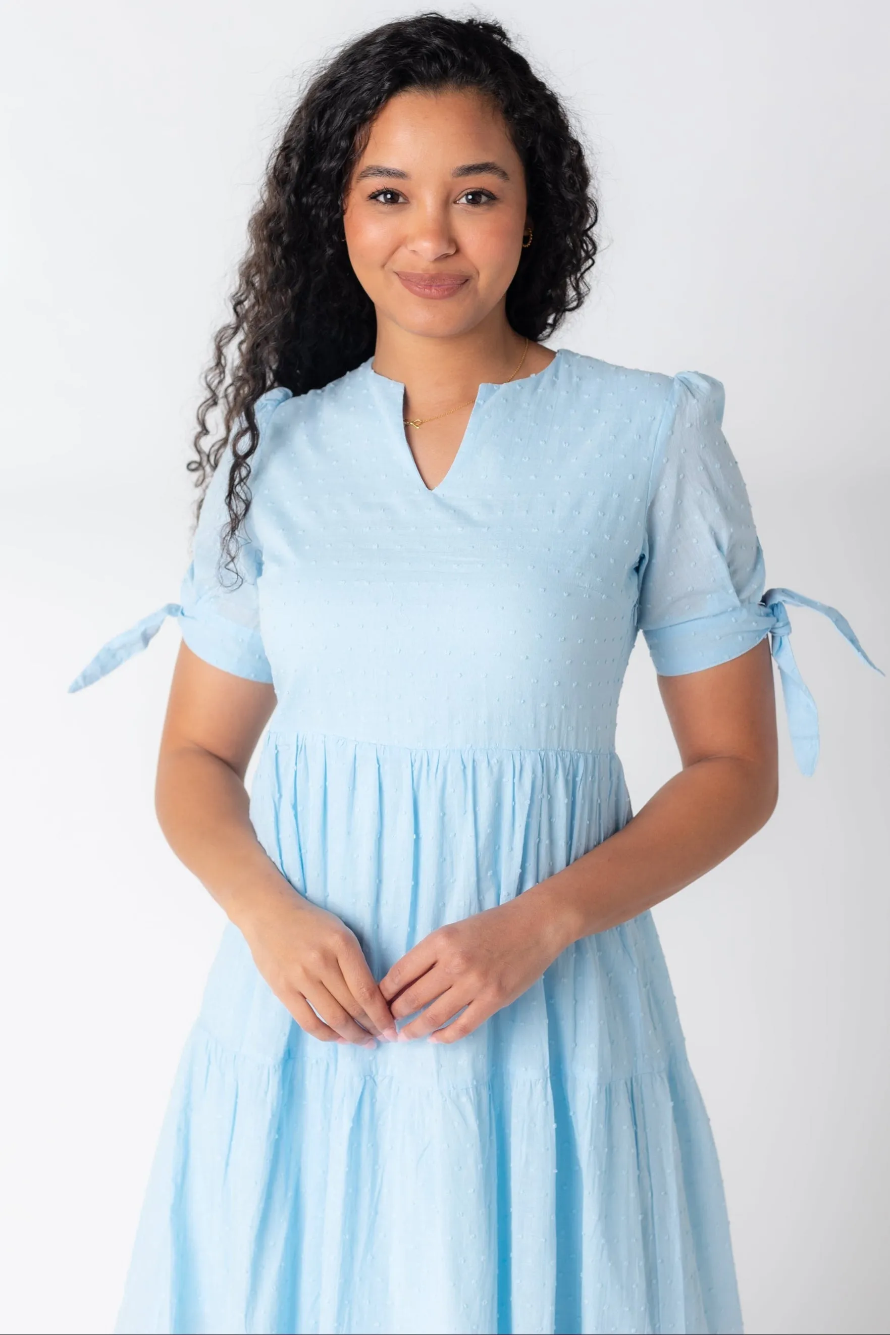 Brass & Roe Claire Tie-Sleeve Dress