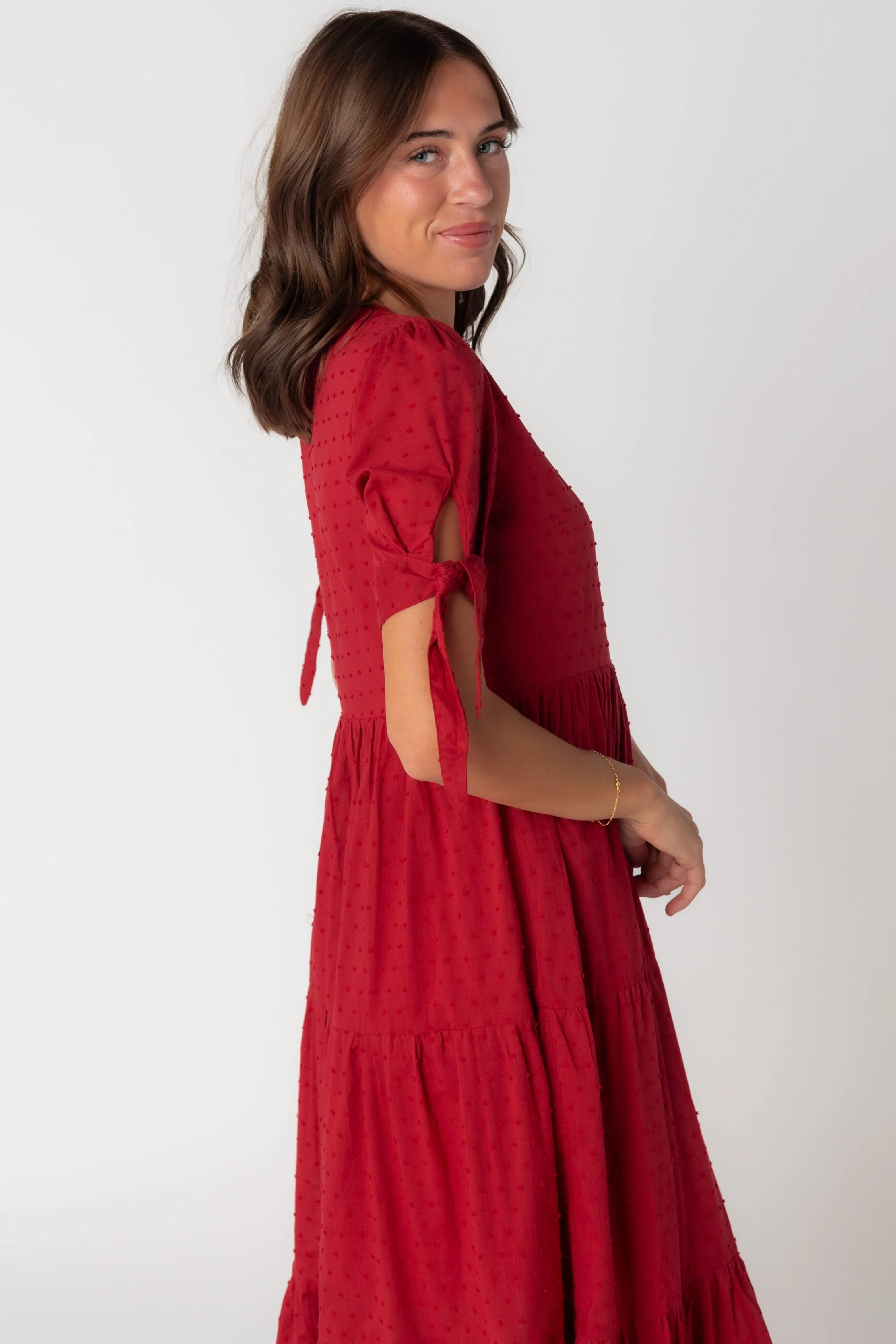 Brass & Roe Claire Tie-Sleeve Dress