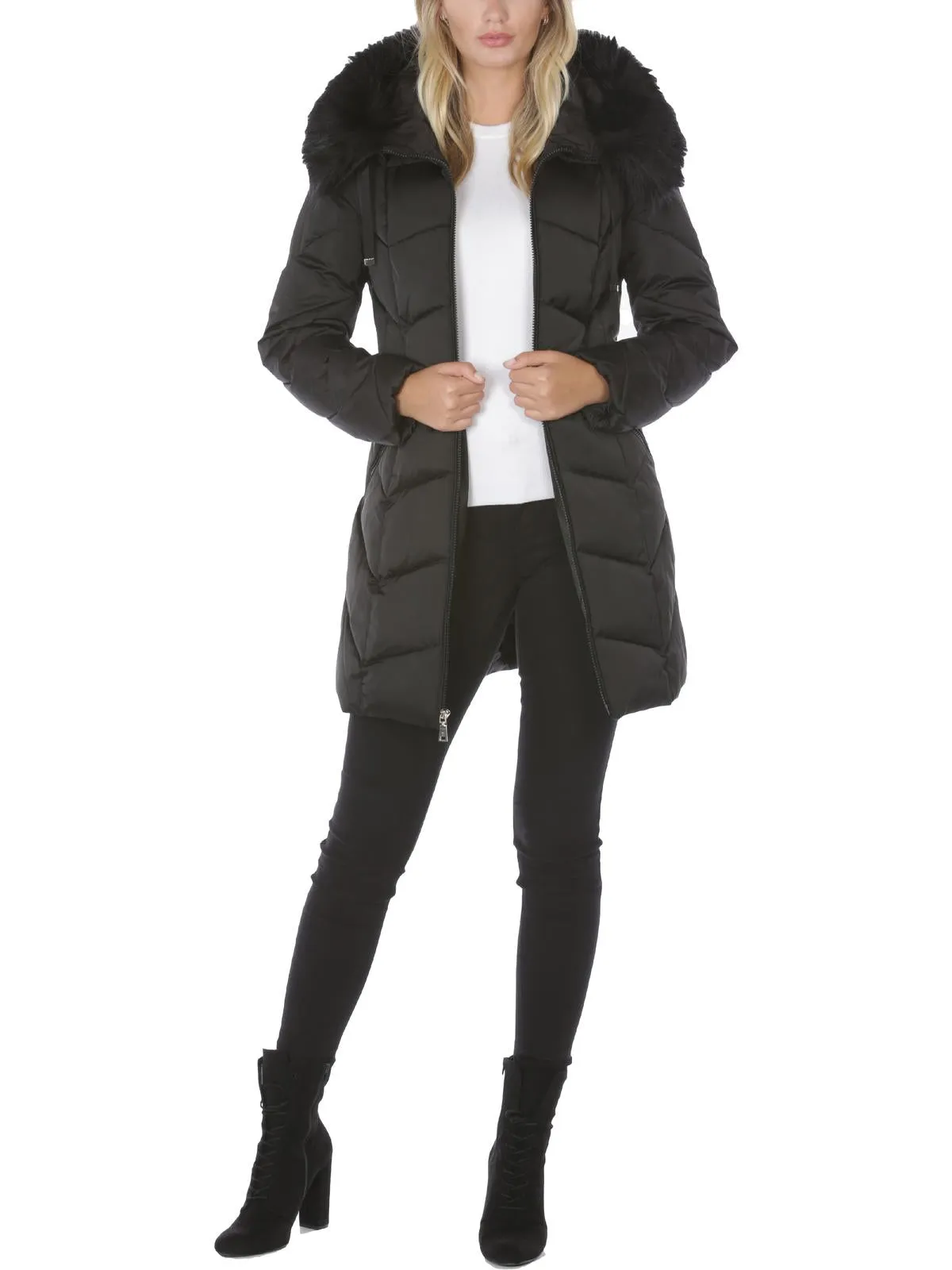 Brie Womens Wool Quilted Puffer Coat