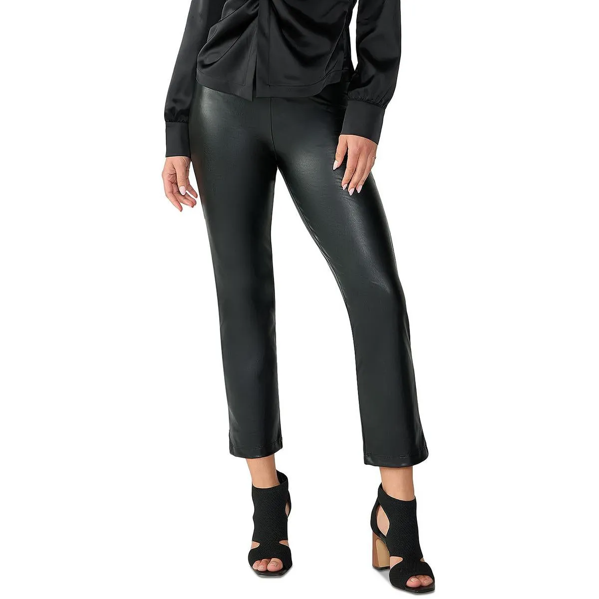 Carnaby Kick Womens Faux Leather Skinny Cropped Pants