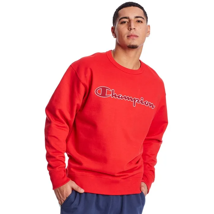 Champion Powerblend Crew Satin Stitch Logo
