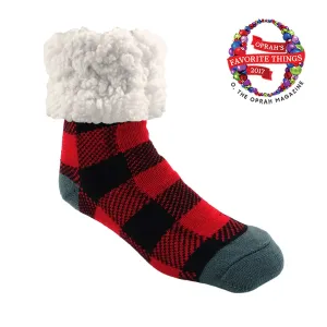 Classic Red Lumberjack - Original Size Pudus Slipper Socks