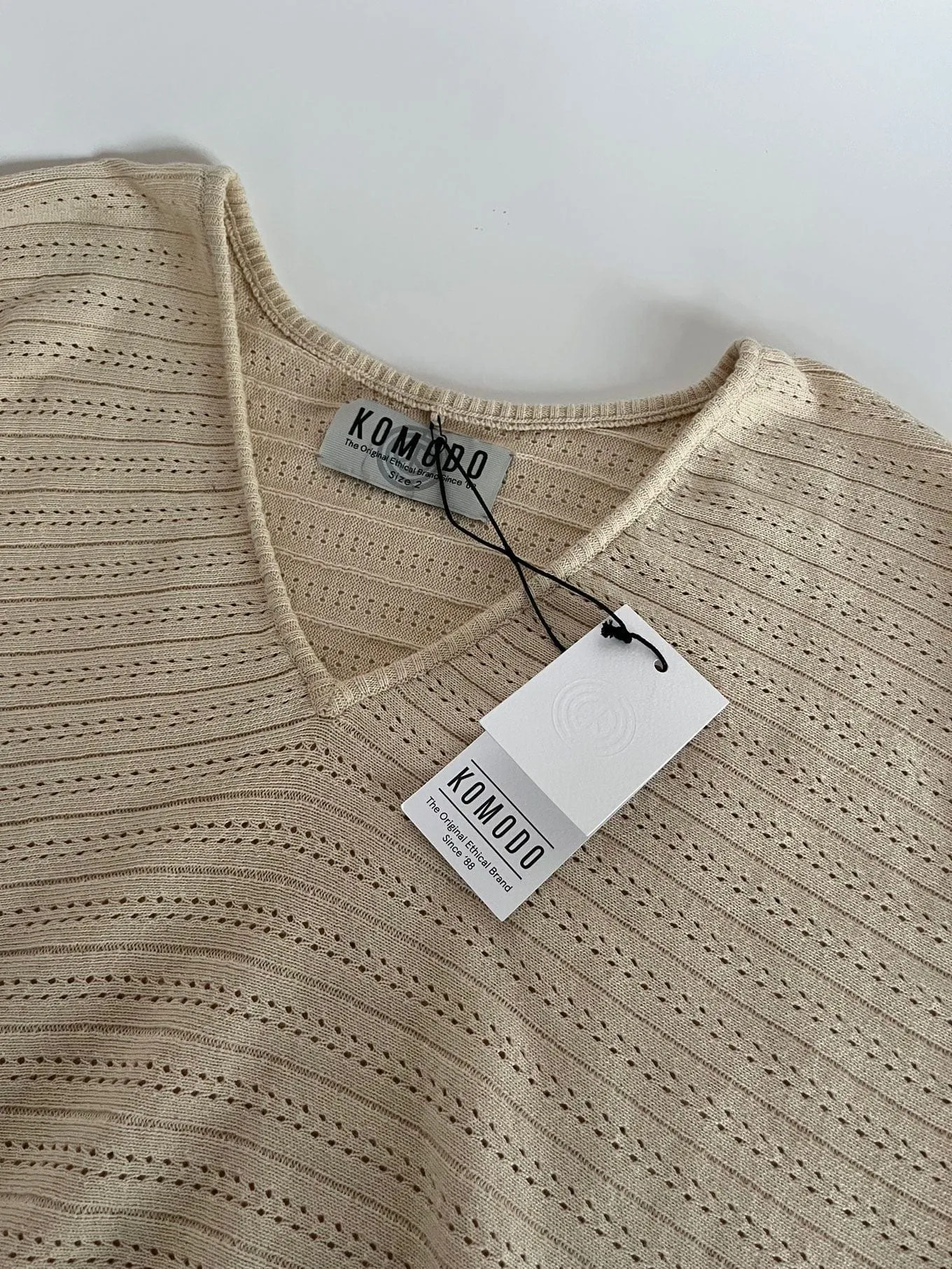 Clover Women's Pointelle Knit Organic Cotton Jumper | Cream