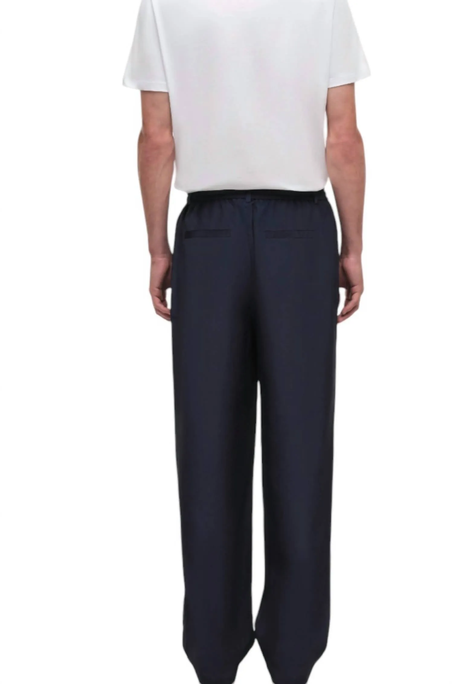 Clyde Cinch Waist Pleated Trouser In Midnight