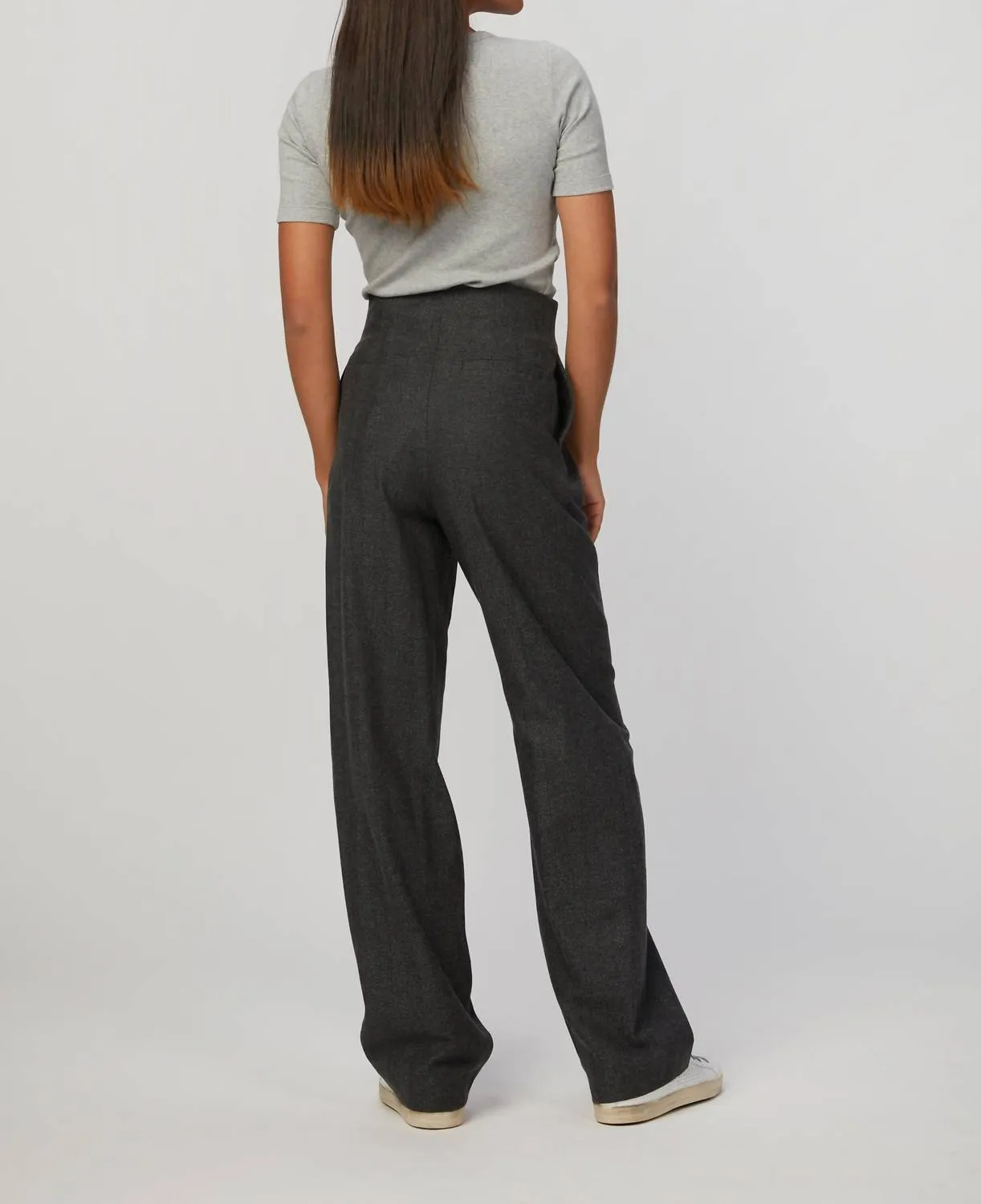 Clyde Herringbone Pants In Antracite