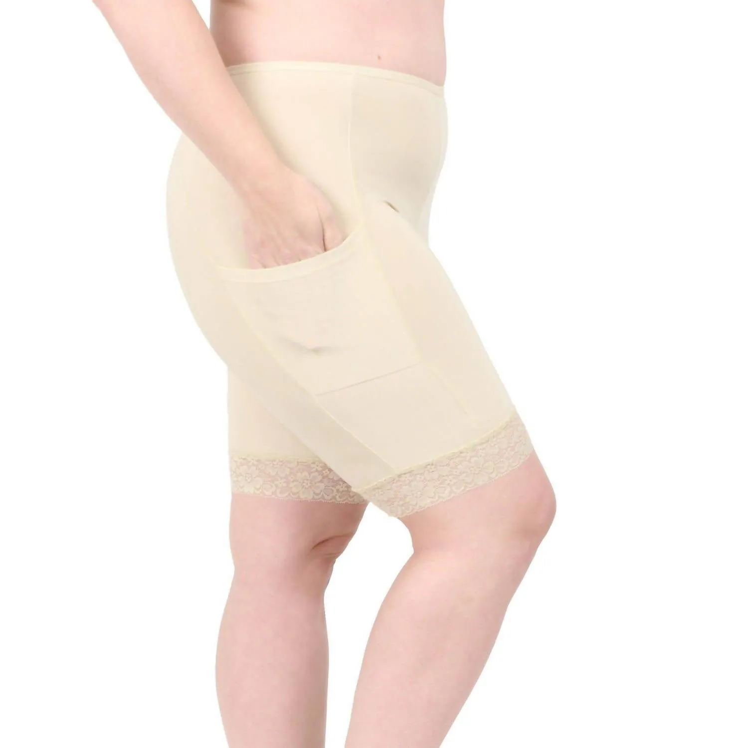 Cooling Slipshort With 2 Pockets In Light Beige