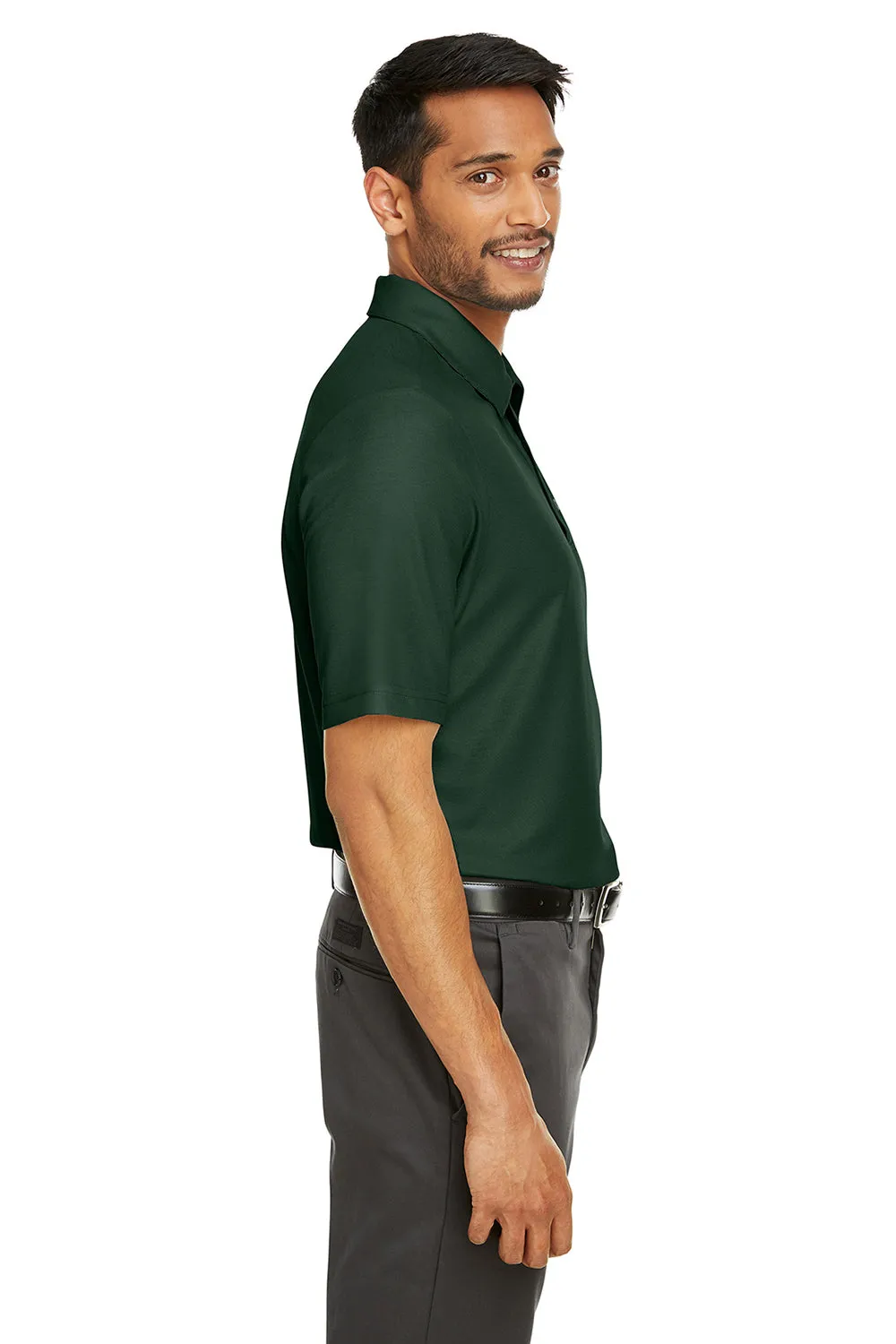 Core 365 Mens Fusion ChromaSoft Performance Moisture Wicking Short Sleeve Polo Shirt - Forest Green