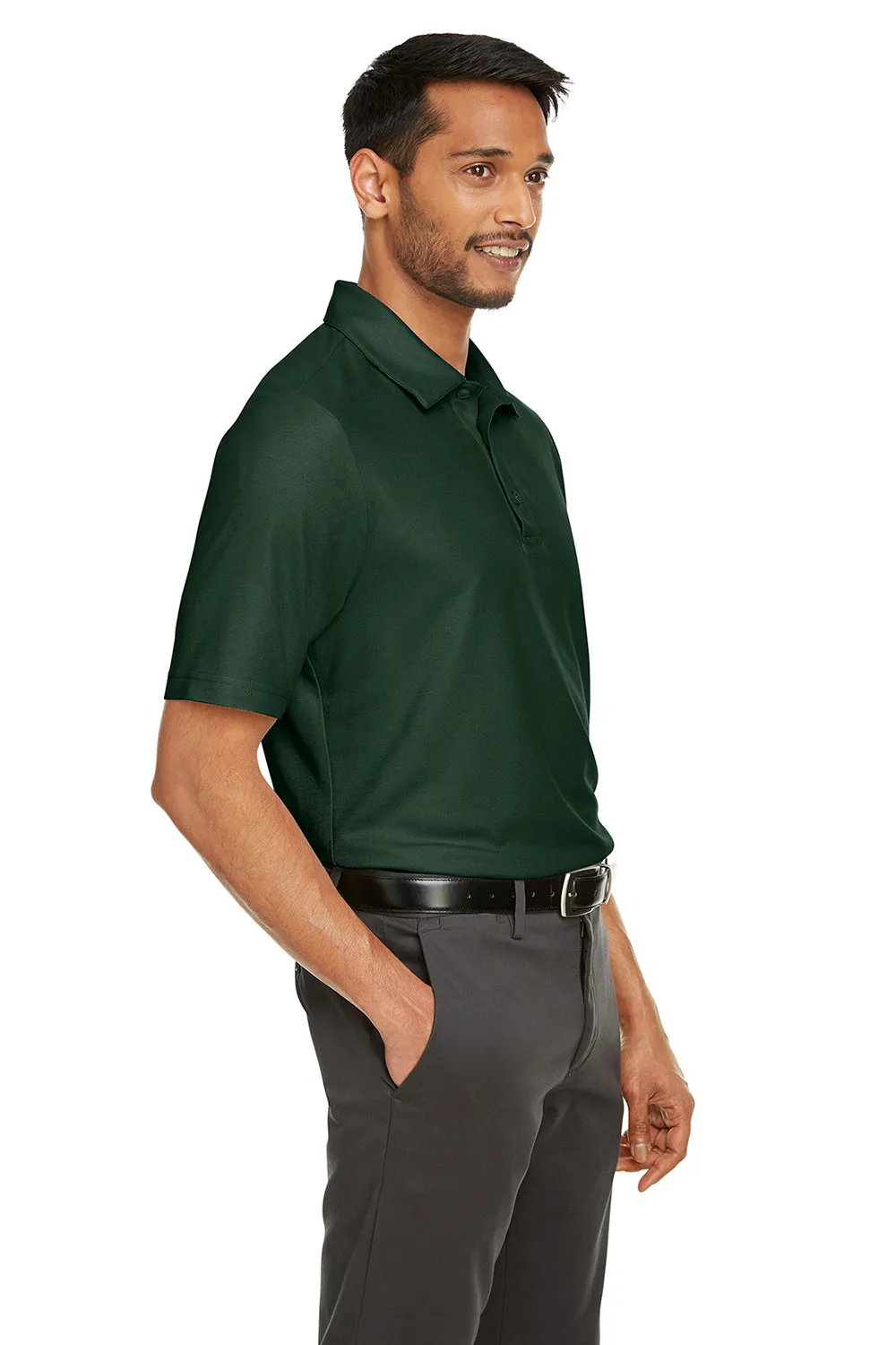 Core 365 Mens Fusion ChromaSoft Performance Moisture Wicking Short Sleeve Polo Shirt - Forest Green