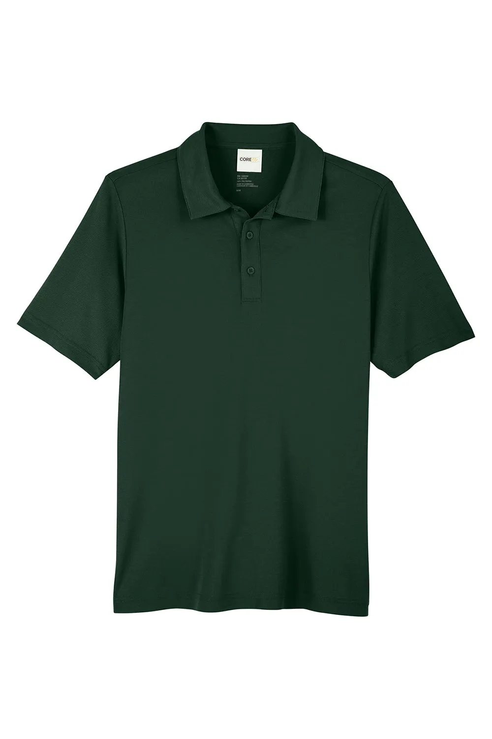 Core 365 Mens Fusion ChromaSoft Performance Moisture Wicking Short Sleeve Polo Shirt - Forest Green