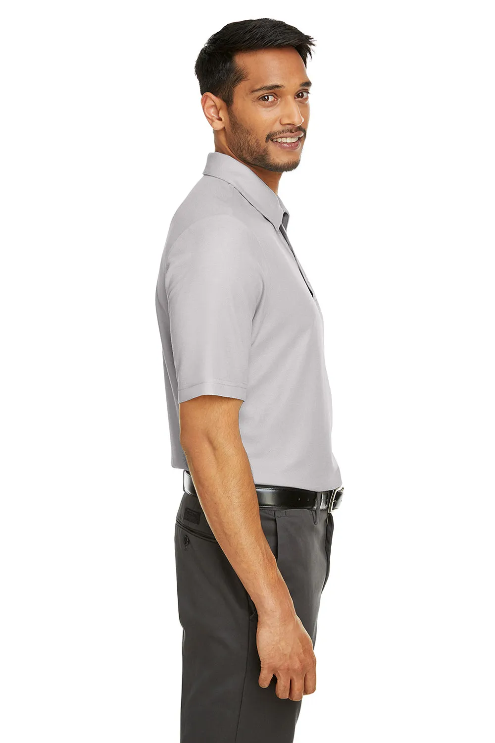 Core 365 Mens Fusion ChromaSoft Performance Moisture Wicking Short Sleeve Polo Shirt - Platinum Grey