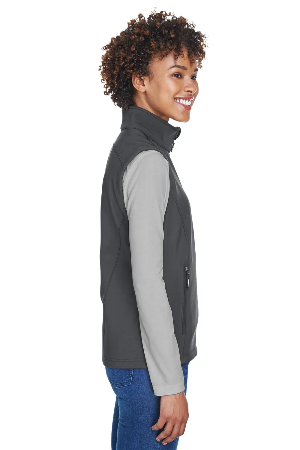 Core 365 Womens Cruise Water Resistant Full Zip Fleece Vest - Carbon Grey