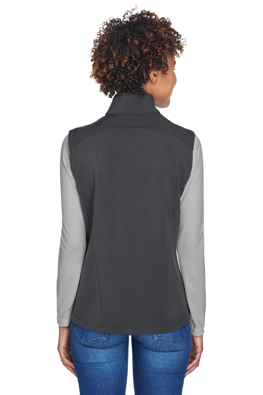Core 365 Womens Cruise Water Resistant Full Zip Fleece Vest - Carbon Grey