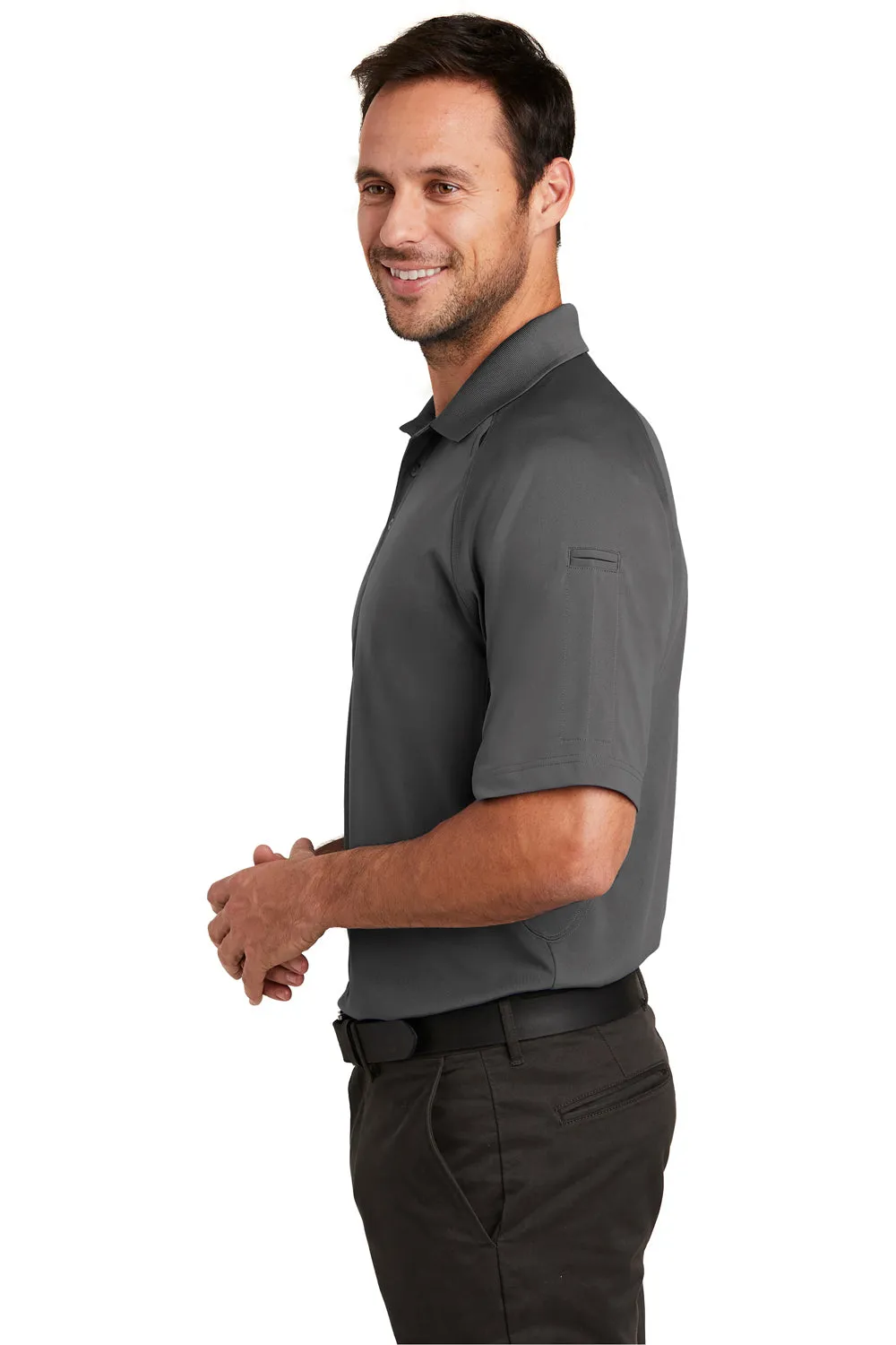 CornerStone Mens Select Tactical Moisture Wicking Short Sleeve Polo Shirt - Charcoal Grey
