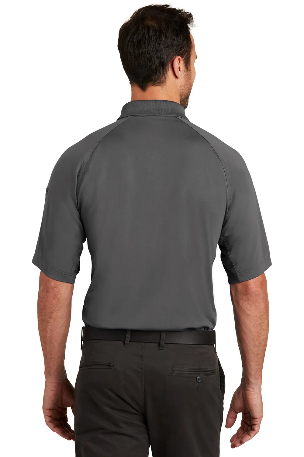 CornerStone Mens Select Tactical Moisture Wicking Short Sleeve Polo Shirt - Charcoal Grey