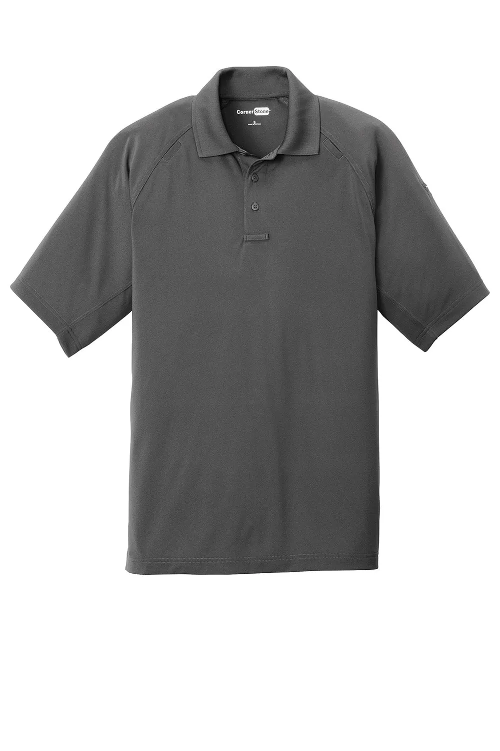 CornerStone Mens Select Tactical Moisture Wicking Short Sleeve Polo Shirt - Charcoal Grey