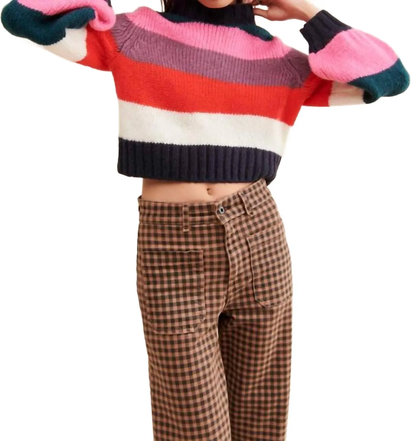 Covergirl Gigi Knit Sweater In Multi Stripe